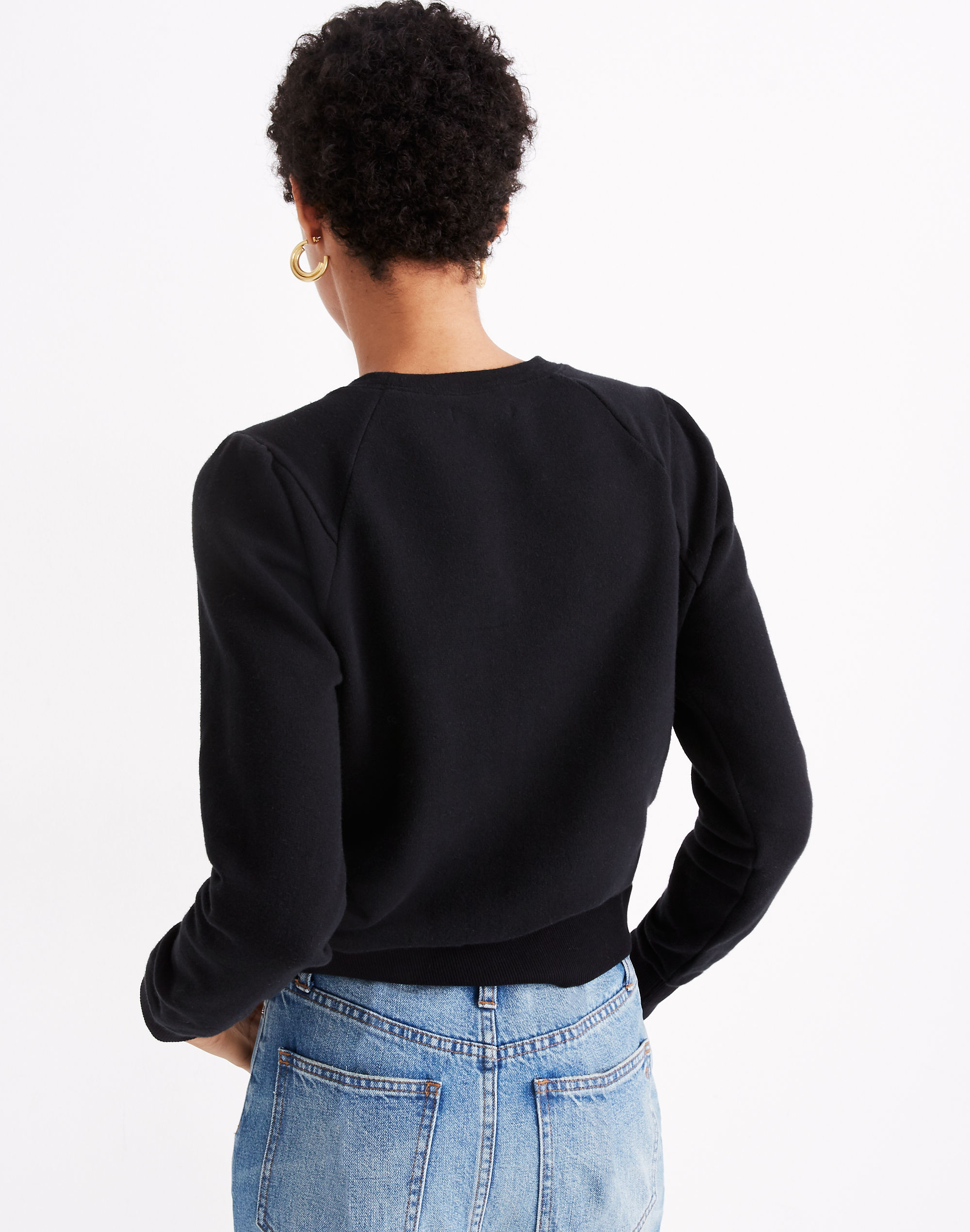 Puff-Sleeve Raglan Sweatshirt