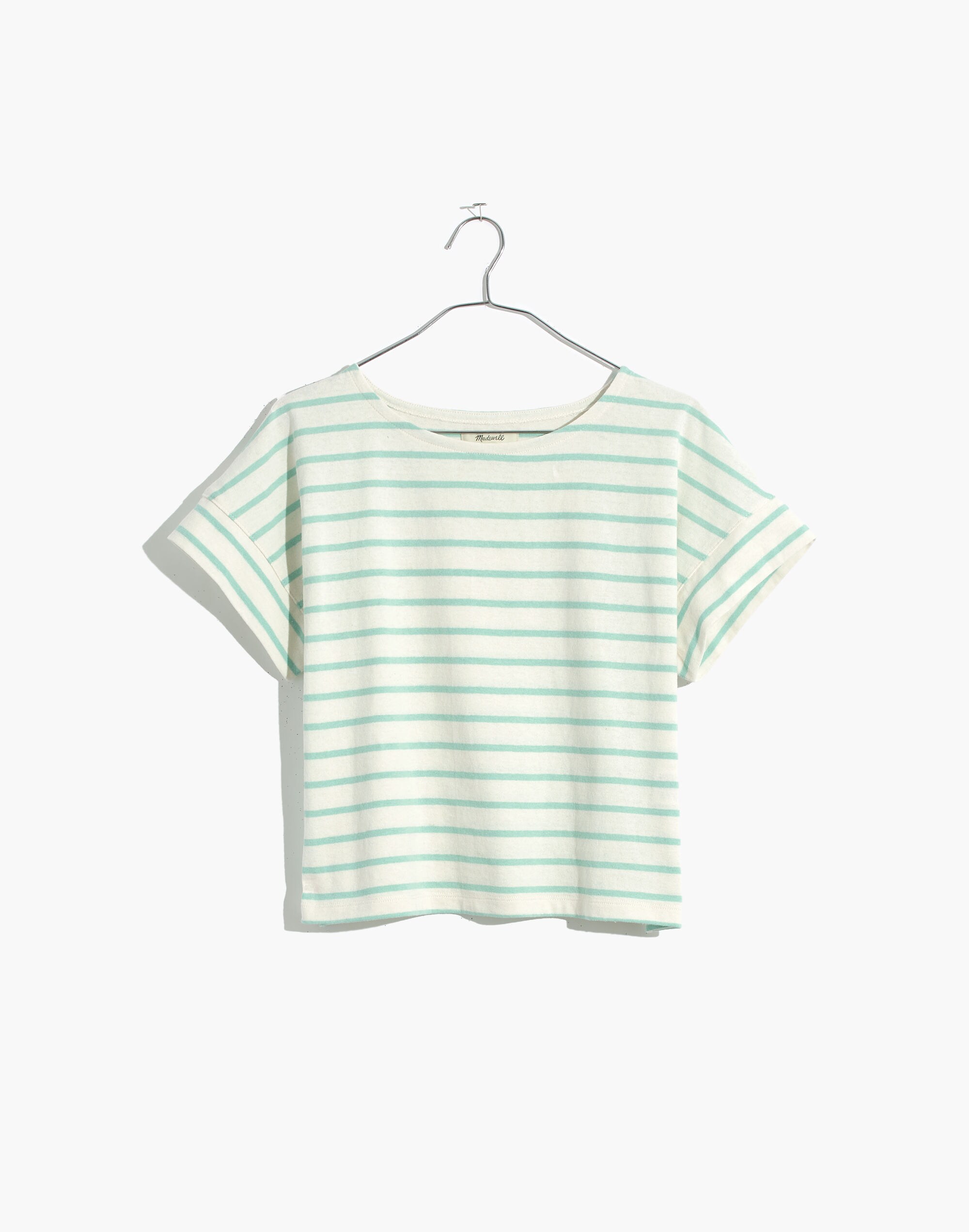 Boxy-Crop Tee in Stripe