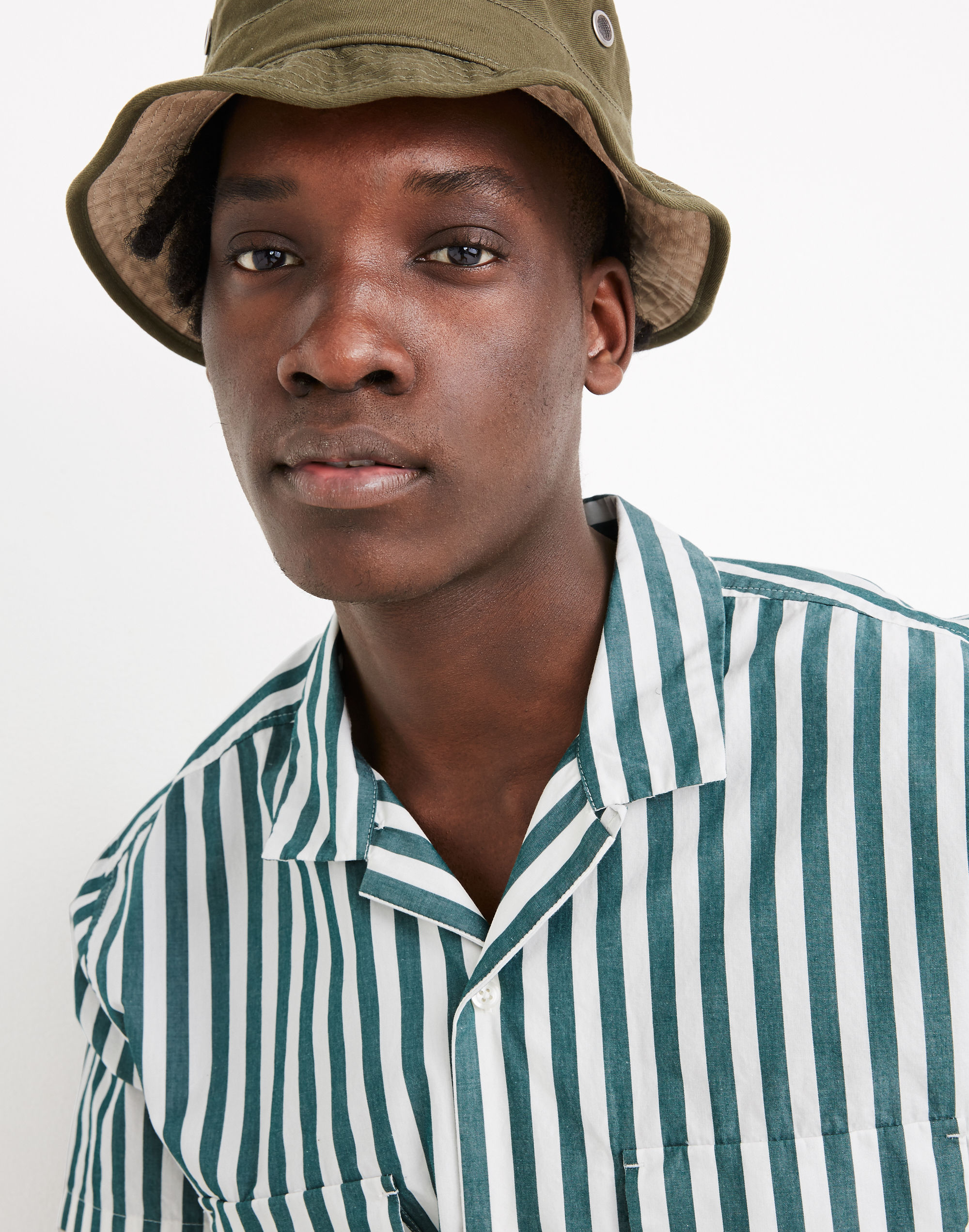 Poplin Short-Sleeve Easy Shirt in McNeil Stripe