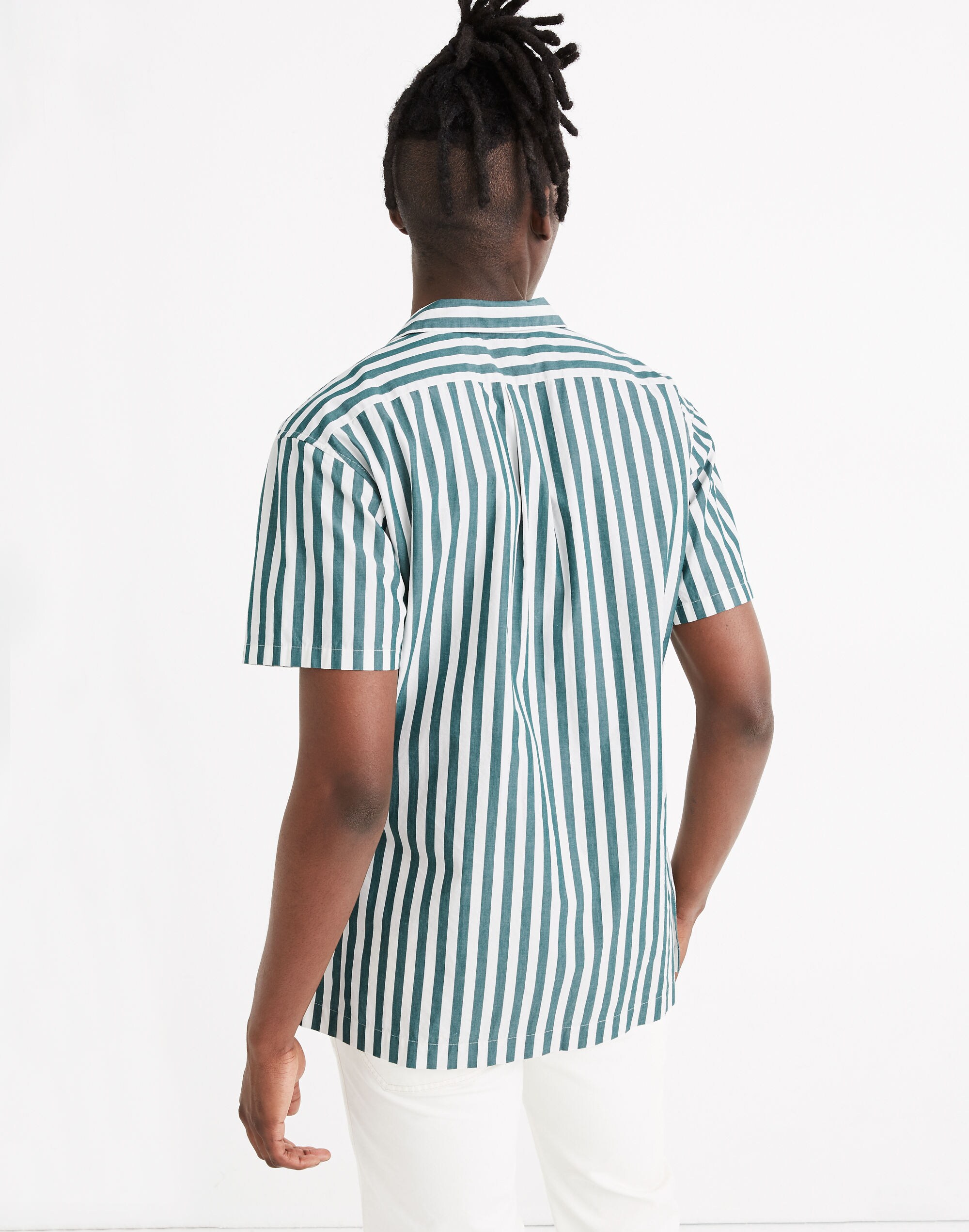 Poplin Short-Sleeve Easy Shirt in McNeil Stripe