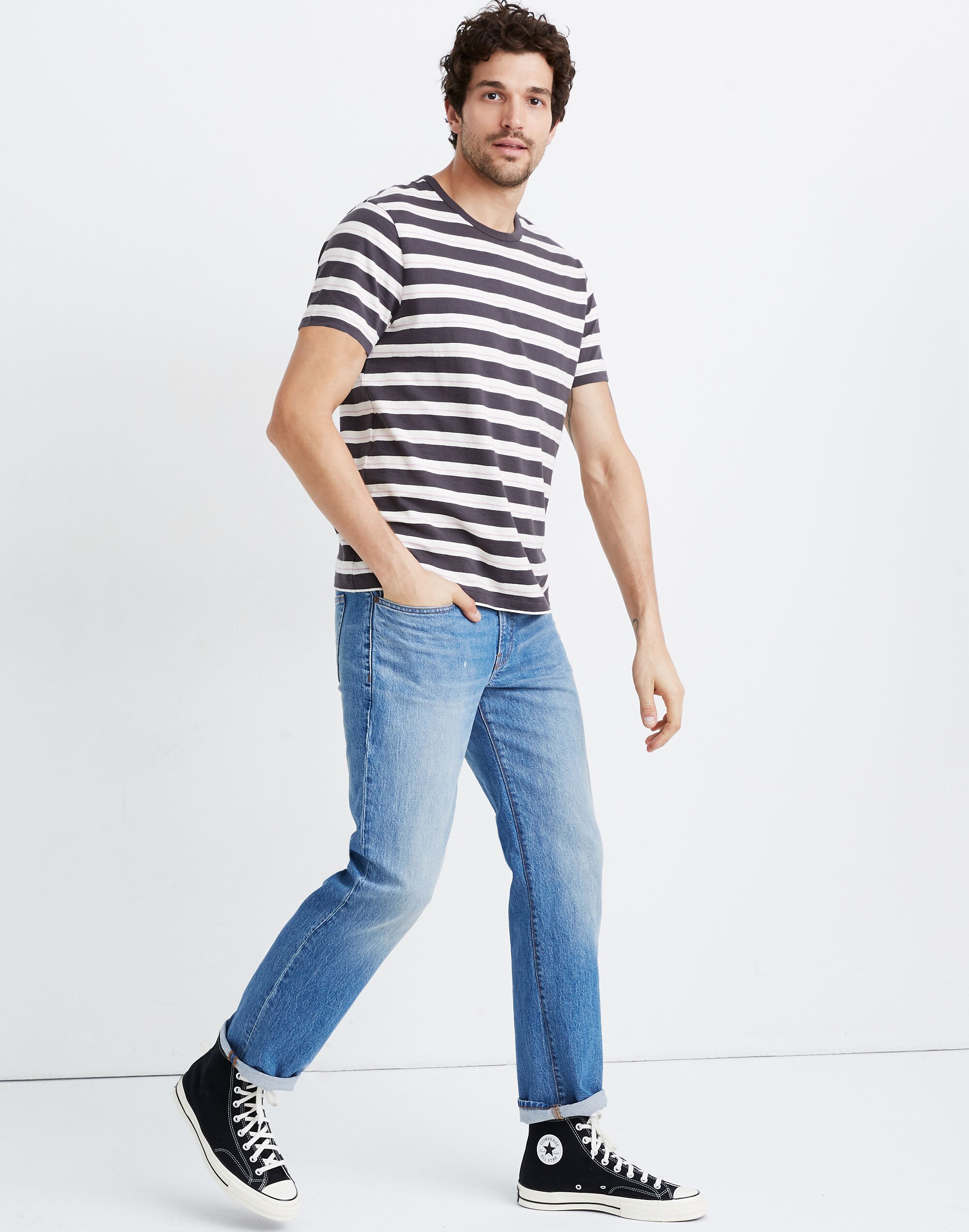 Allday Crewneck Tee in Monona Stripe