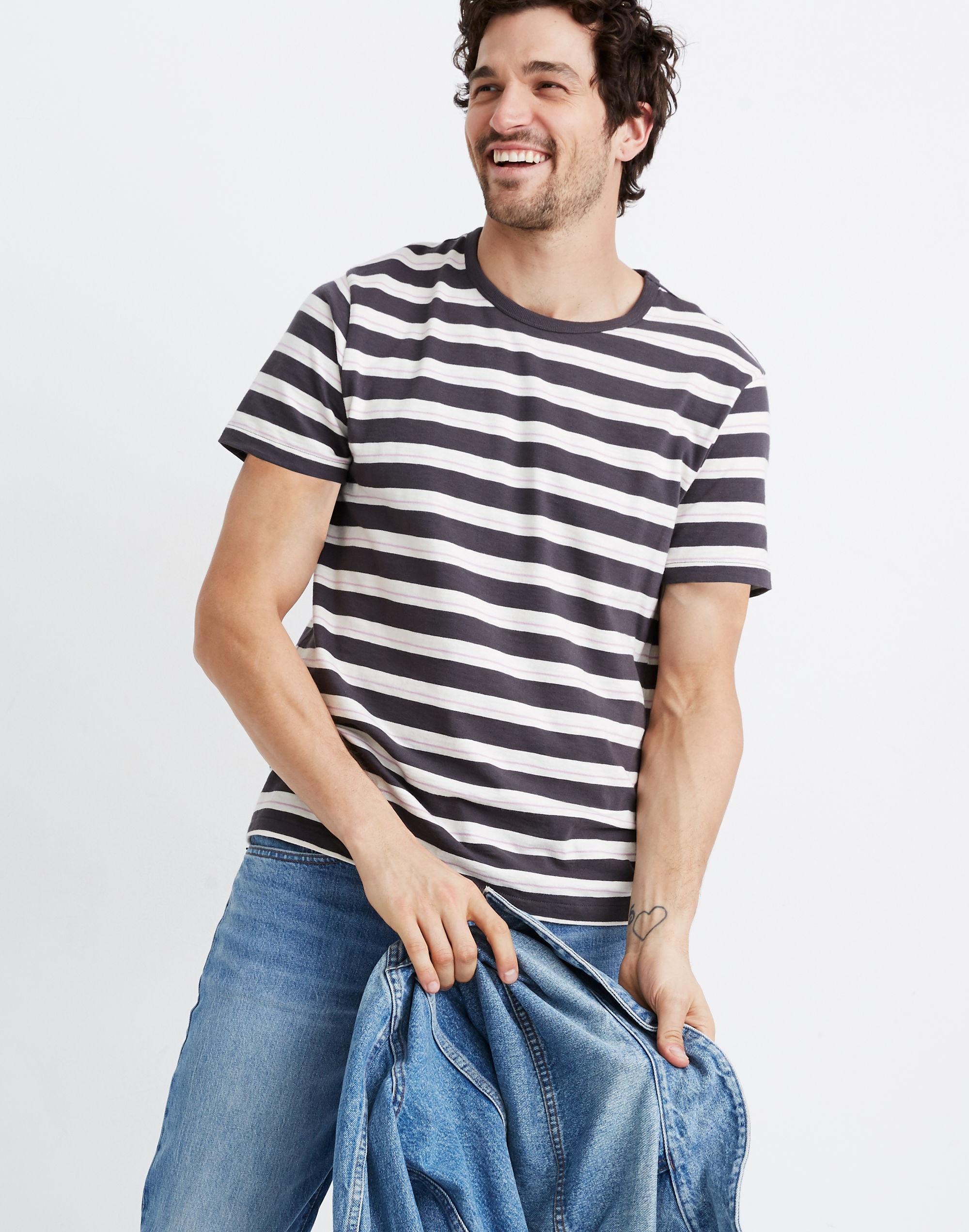 Allday Crewneck Tee in Monona Stripe