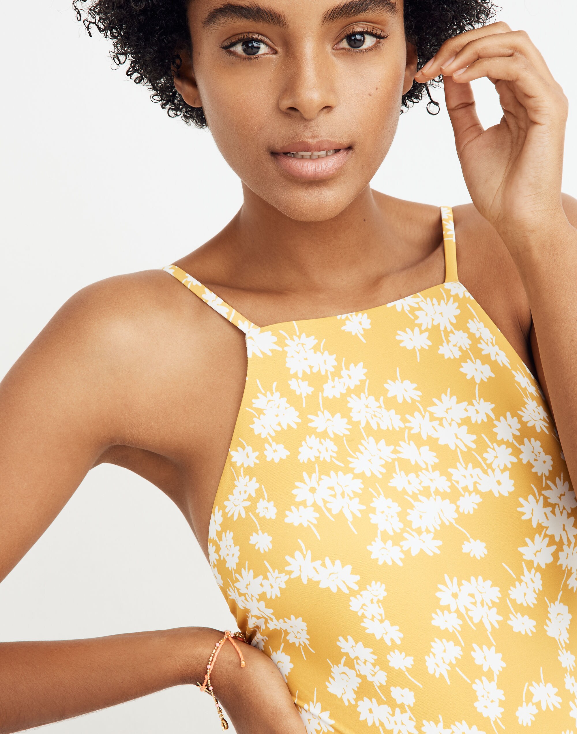 Madewell Second Wave High-Neck One-Piece Swimsuit in Golden Afternoon