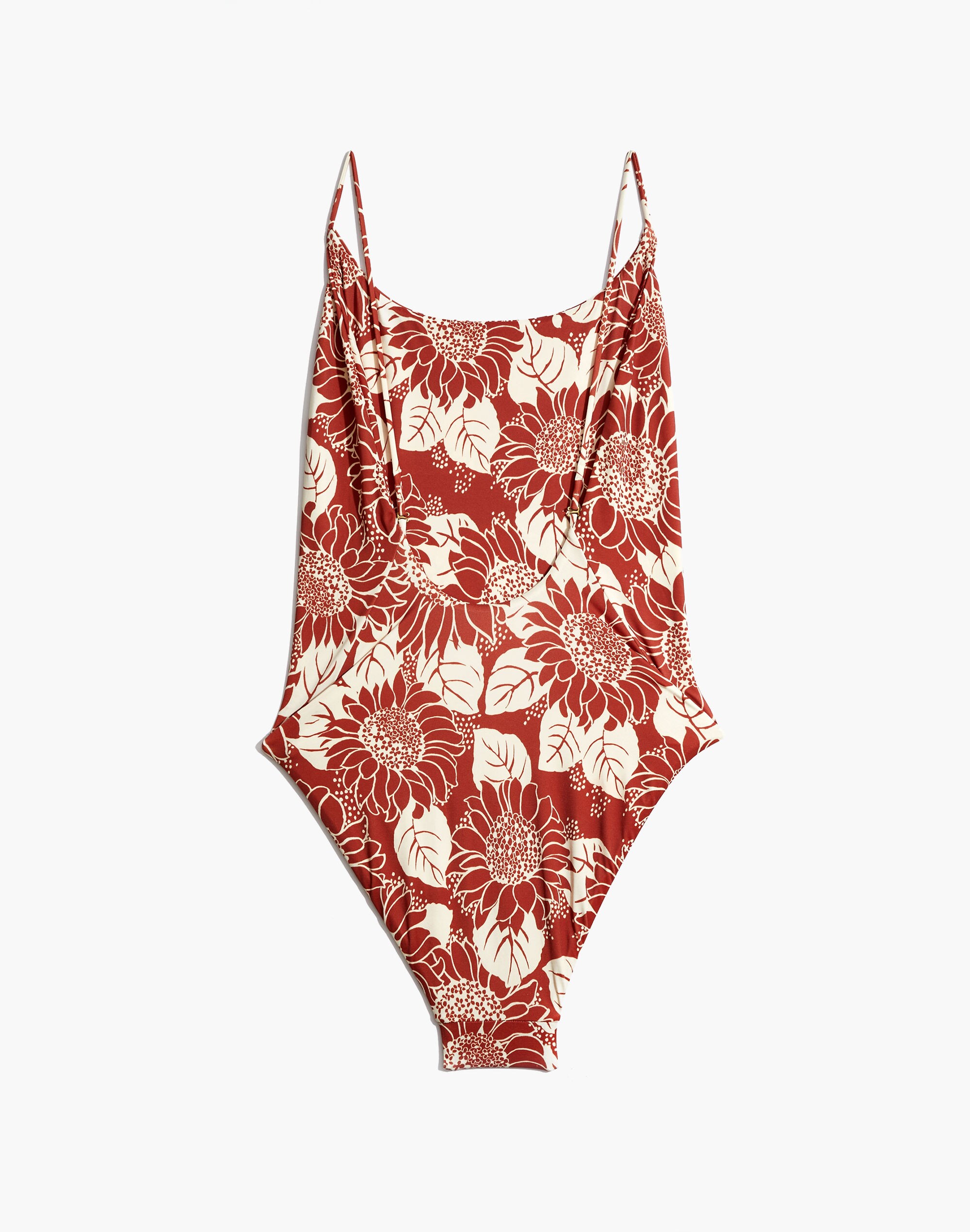 Madewell Second Wave Spaghetti-Strap One-Piece Swimsuit in Sunflower Season
