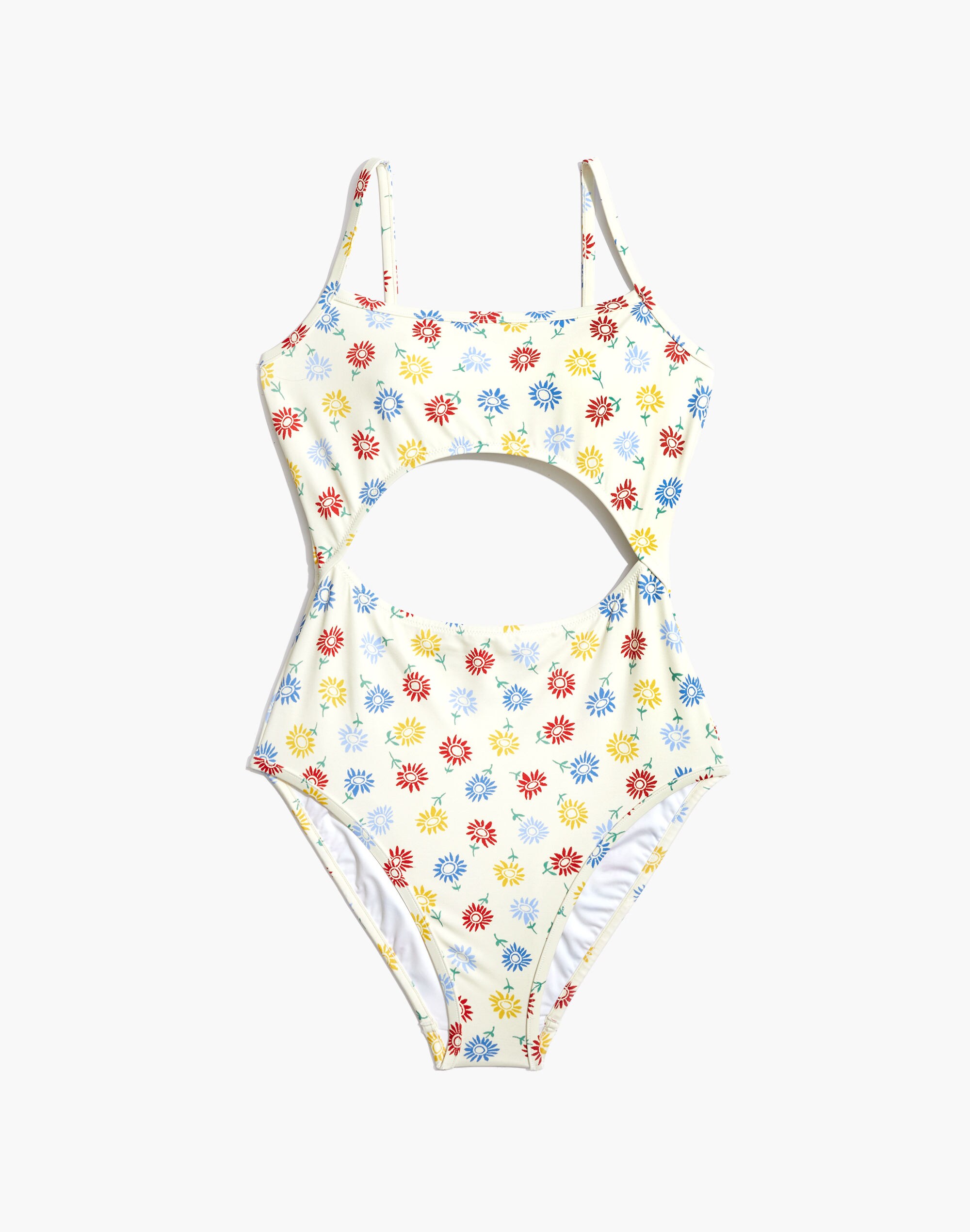 Madewell Second Wave Cutout One-Piece Swimsuit in Sunny Floral