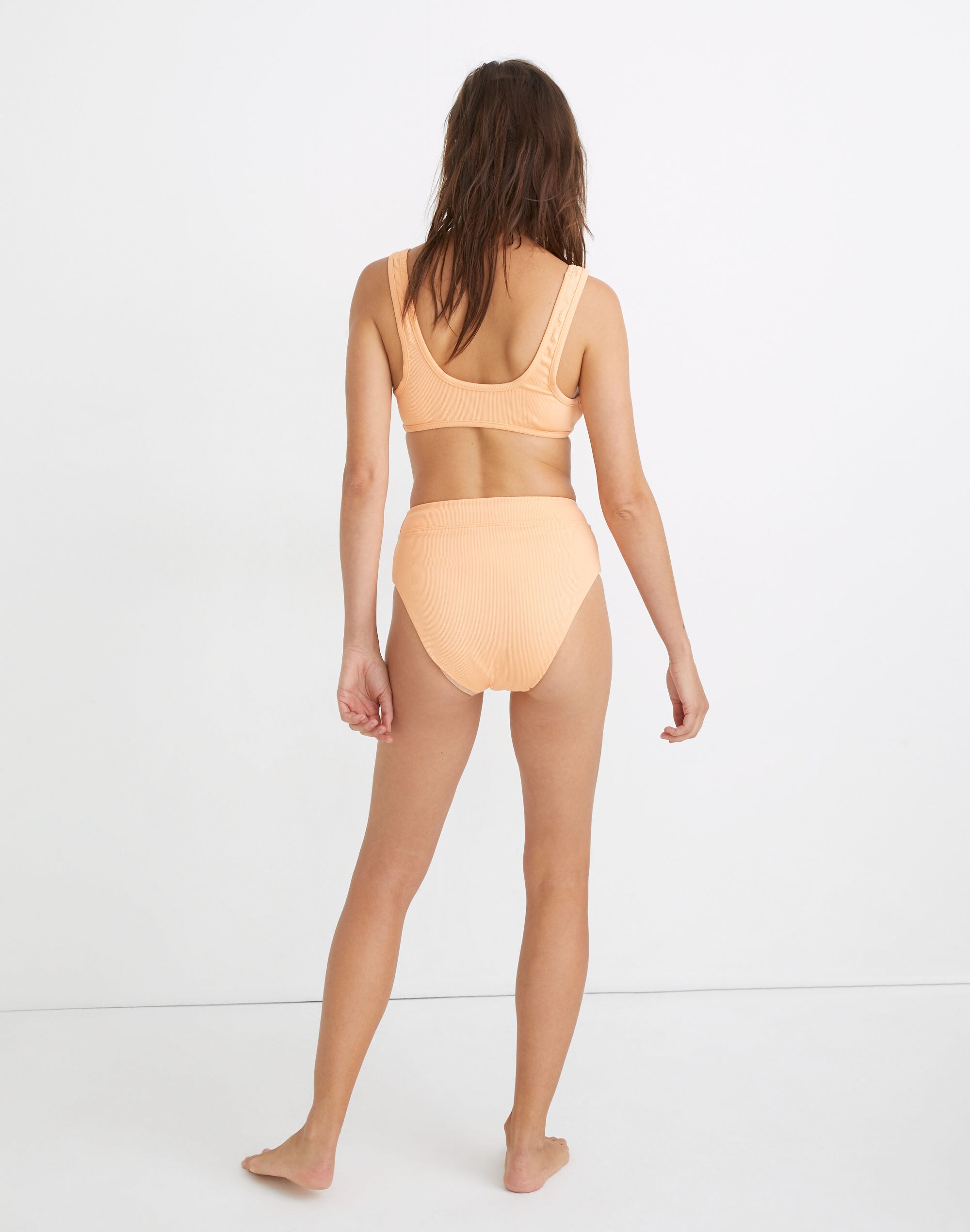 Madewell Second Wave Ribbed High-Cut Bikini Bottom
