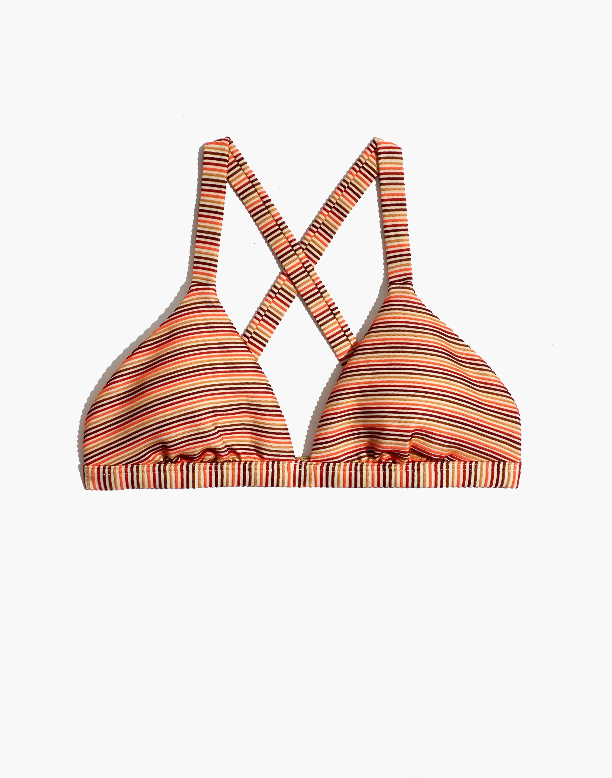Madewell Ribbed Triangle Bikini Top in Ombr&eacute; Stripe