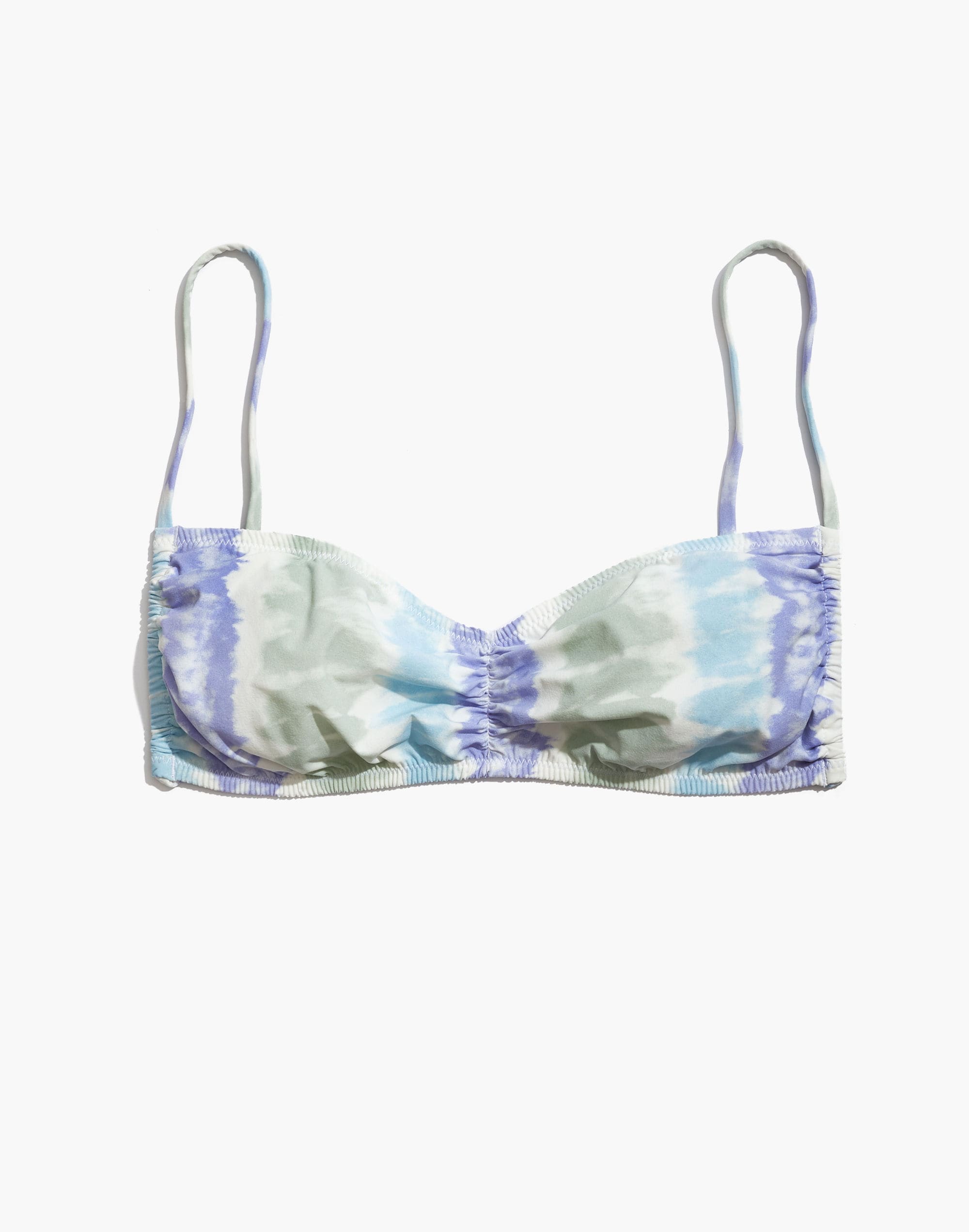 Madewell Second Wave Adjustable String Bikini Top in Tie-Dye Print