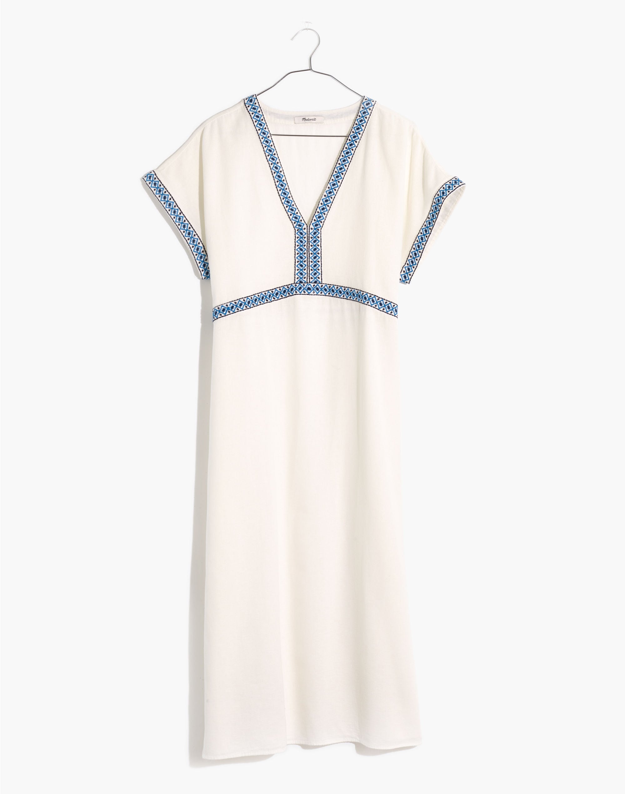 Embroidered Midi Tunic Cover-Up Dress