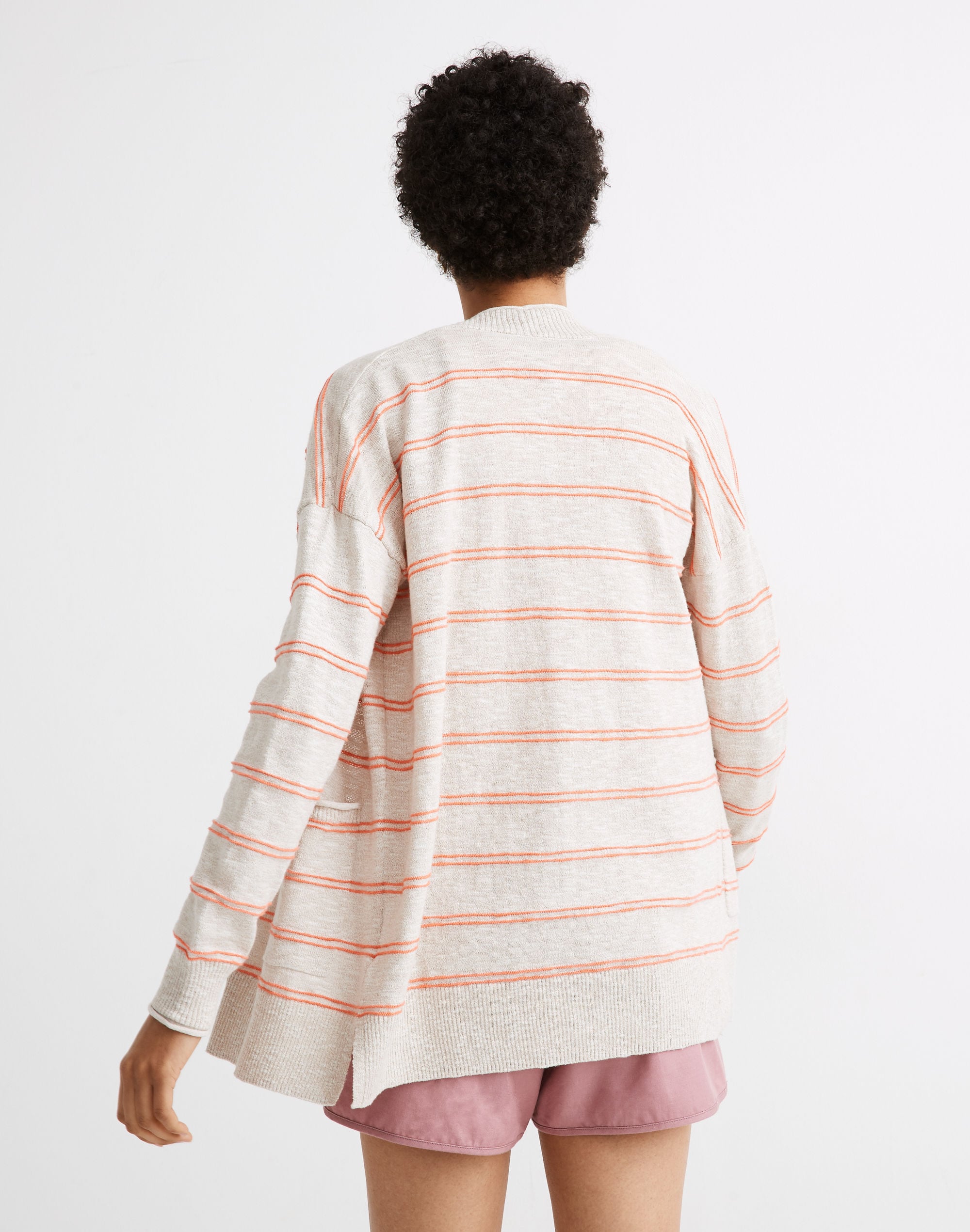 Bradley Cardigan Sweater in Textured Stripe