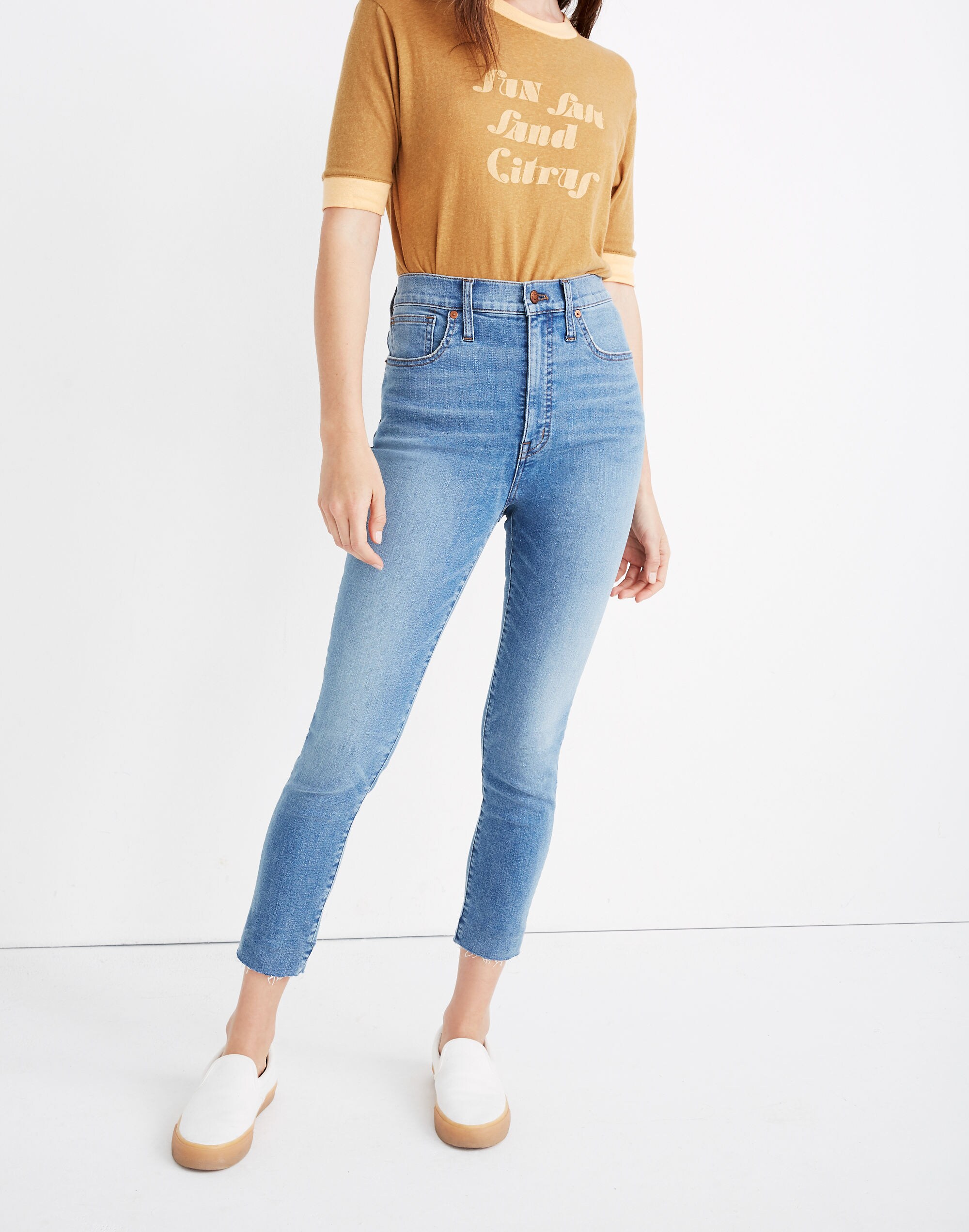 11" High-Rise Skinny Crop Jeans in Brooksedge Wash