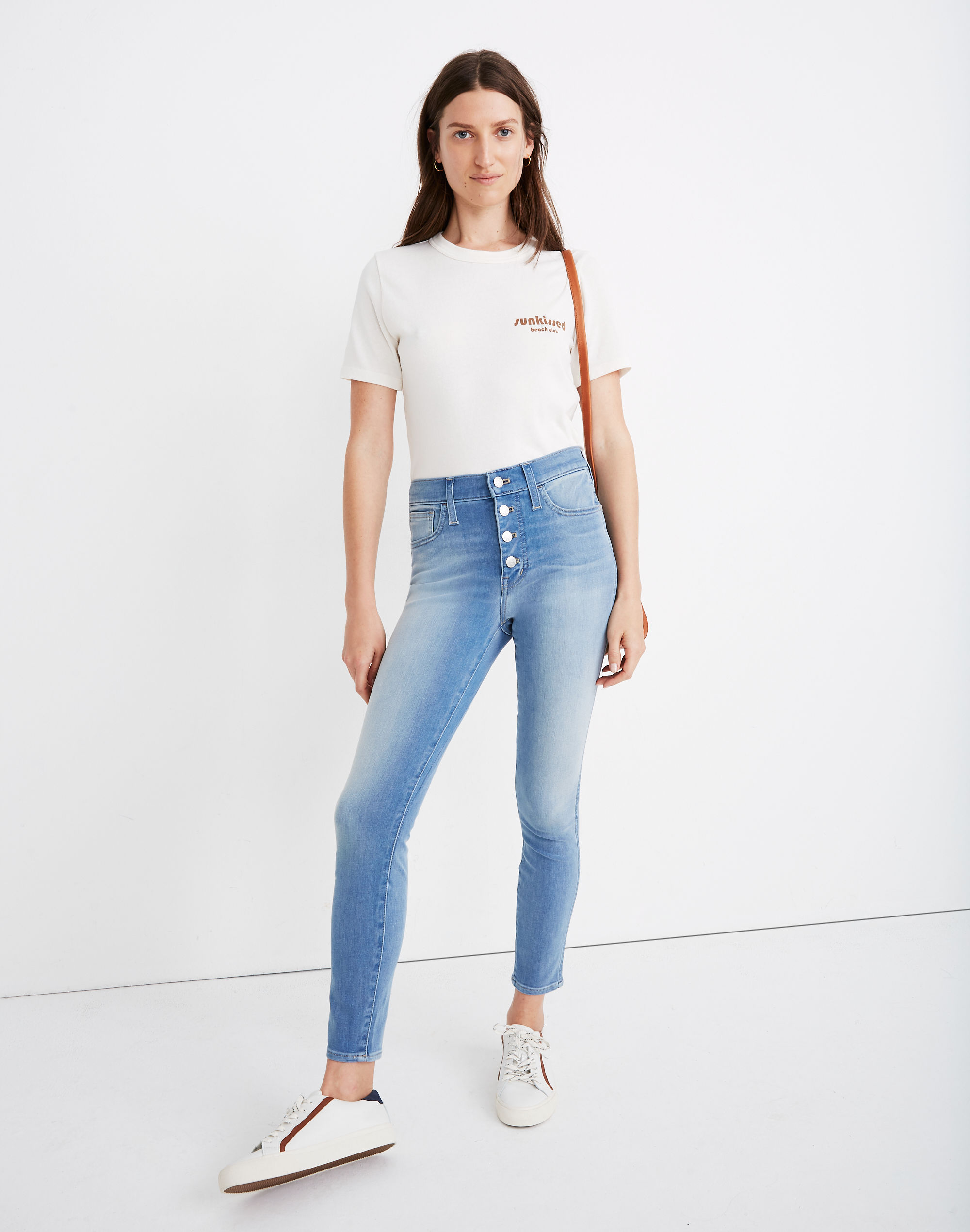 Petite Roadtripper Jeggings in Berrington Wash: Button-Front Edition