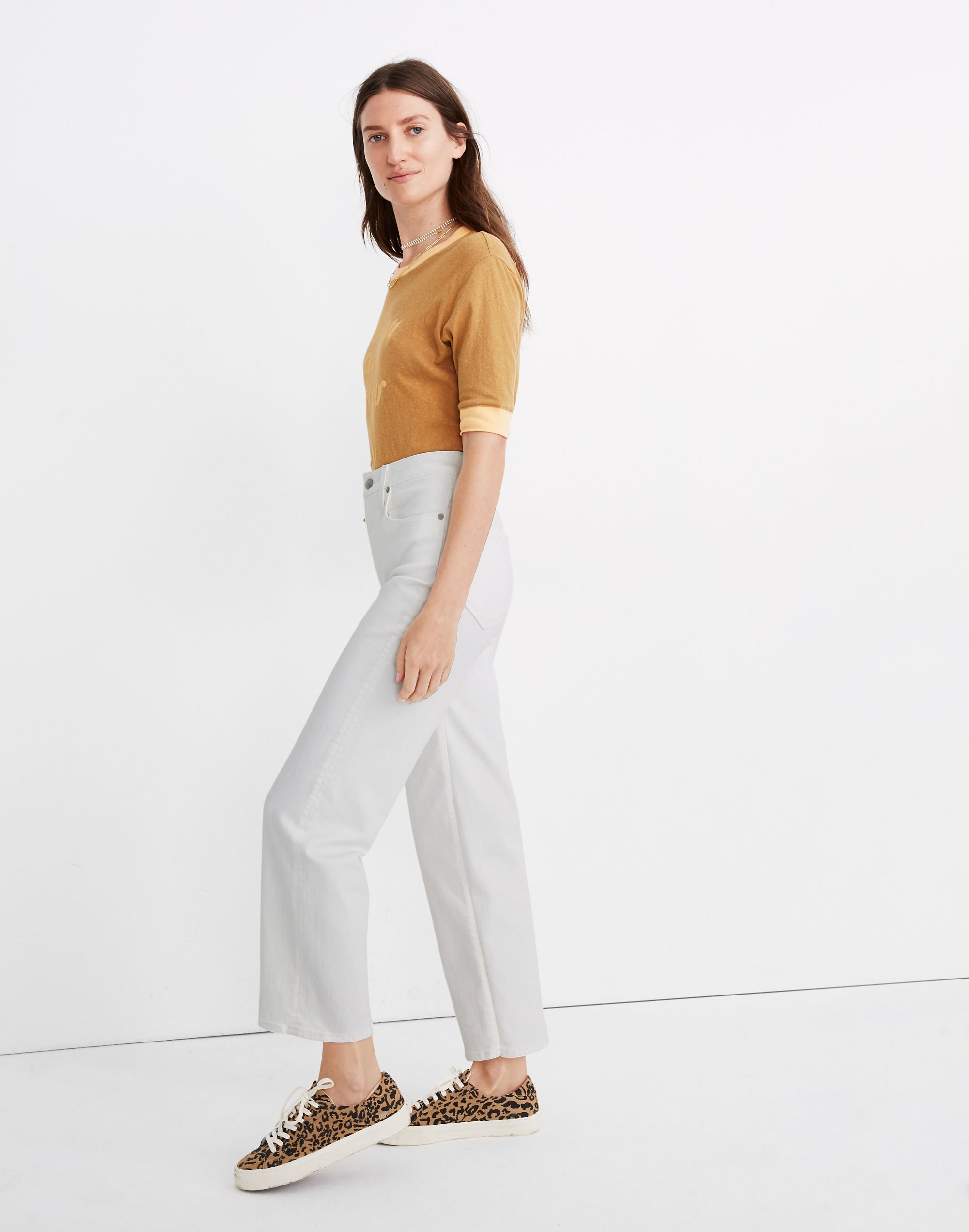 Petite Slim Wide-Leg Jeans in Tile White