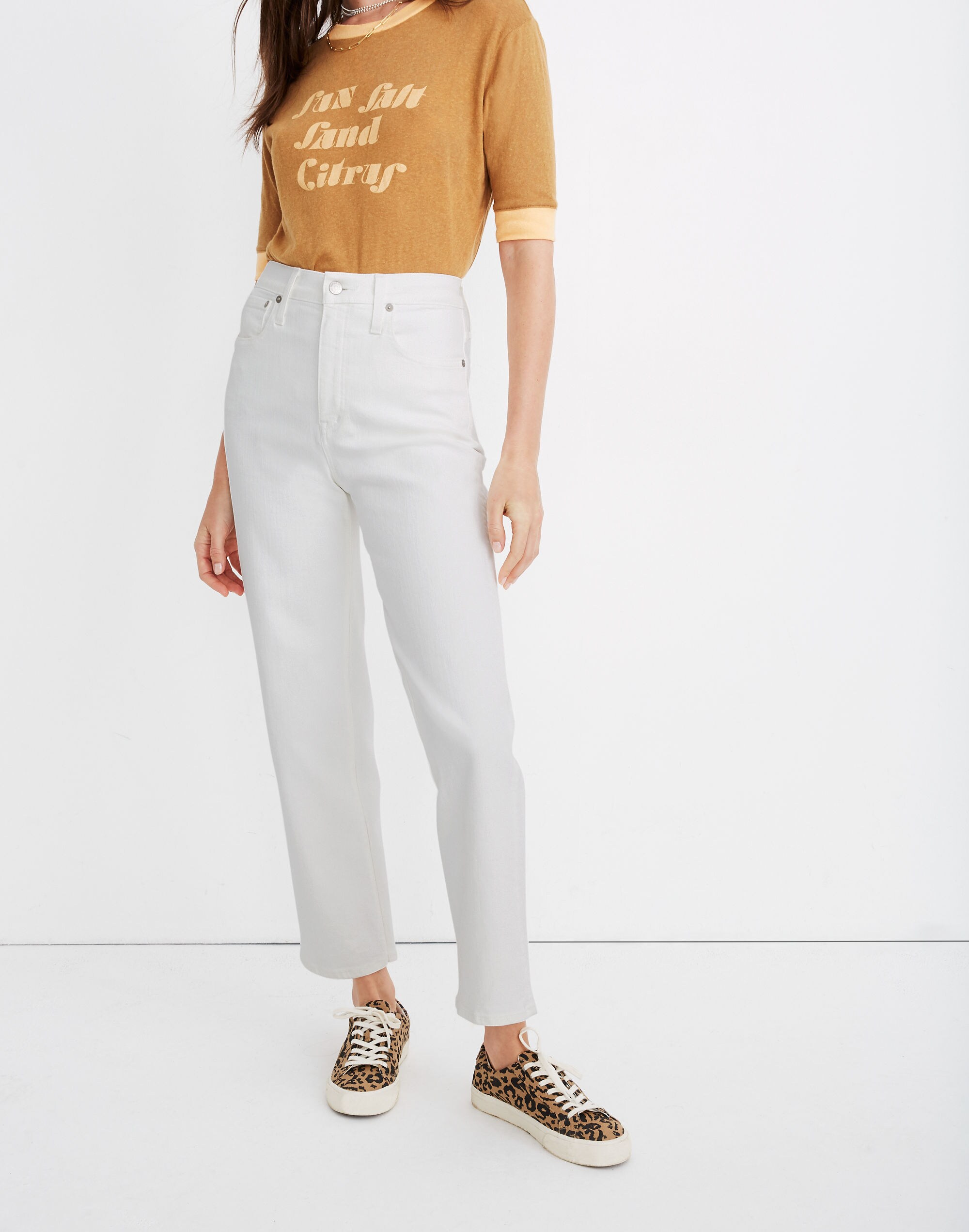 Petite Slim Wide-Leg Jeans in Tile White