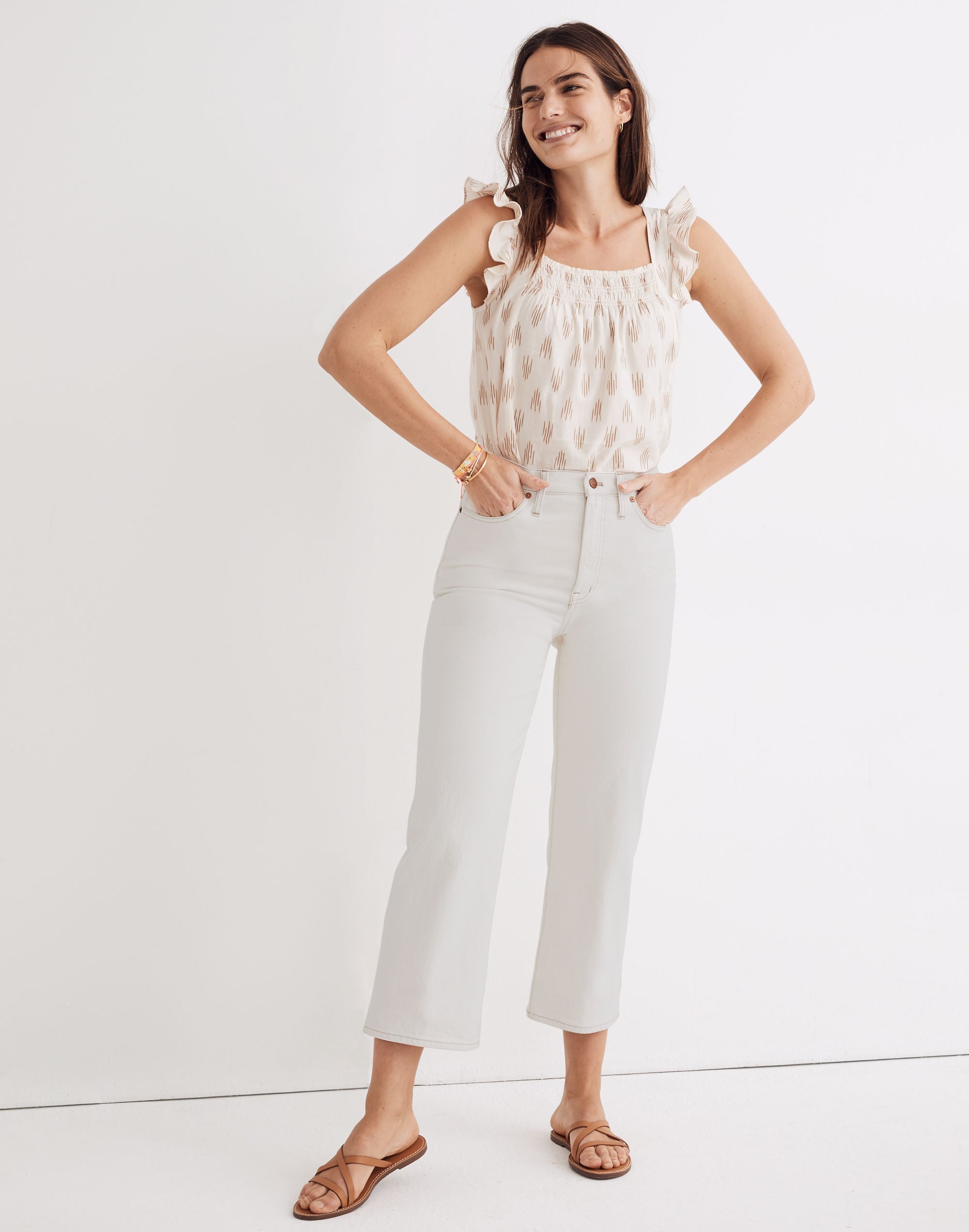 Slim Wide-Leg Jeans in Cloud Lining