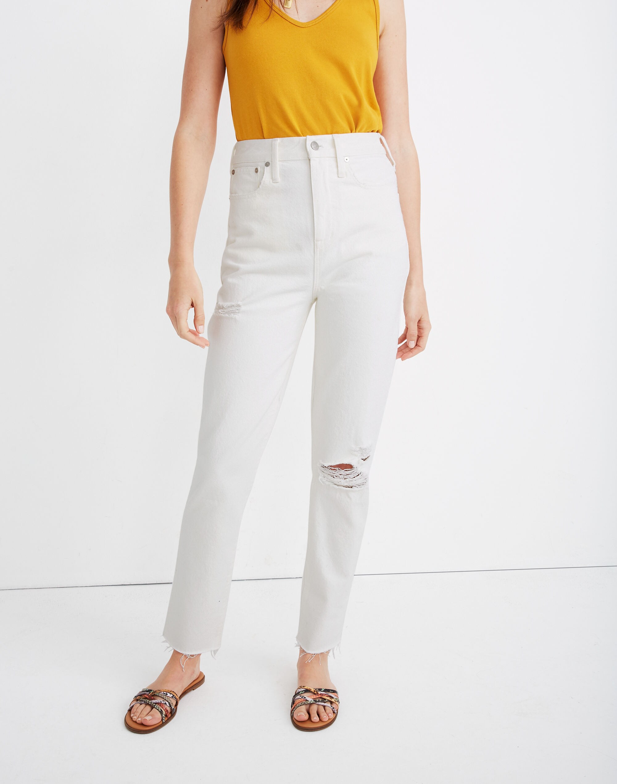 The Momjean in Tile White: Ripped Edition