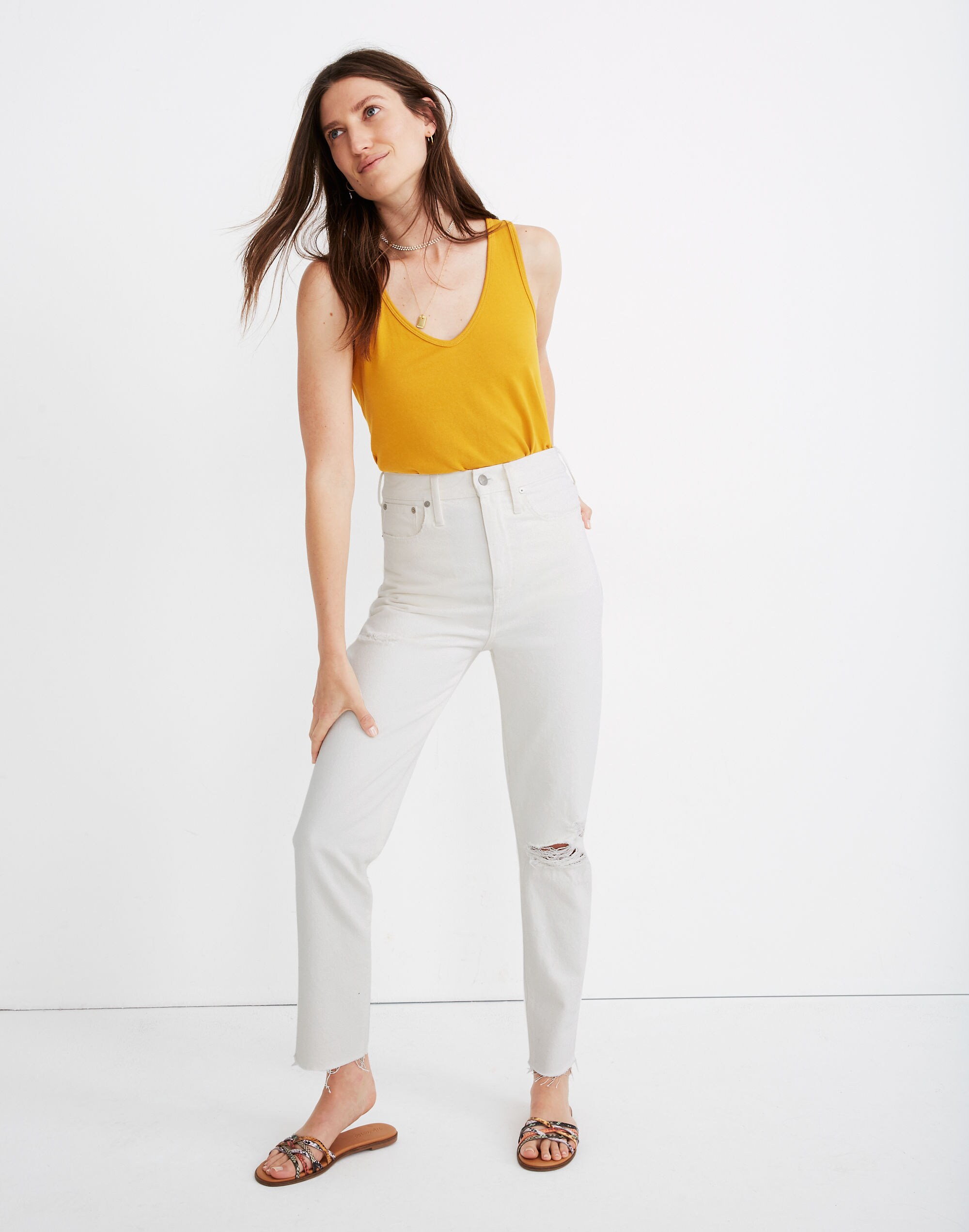 The Momjean in Tile White: Ripped Edition