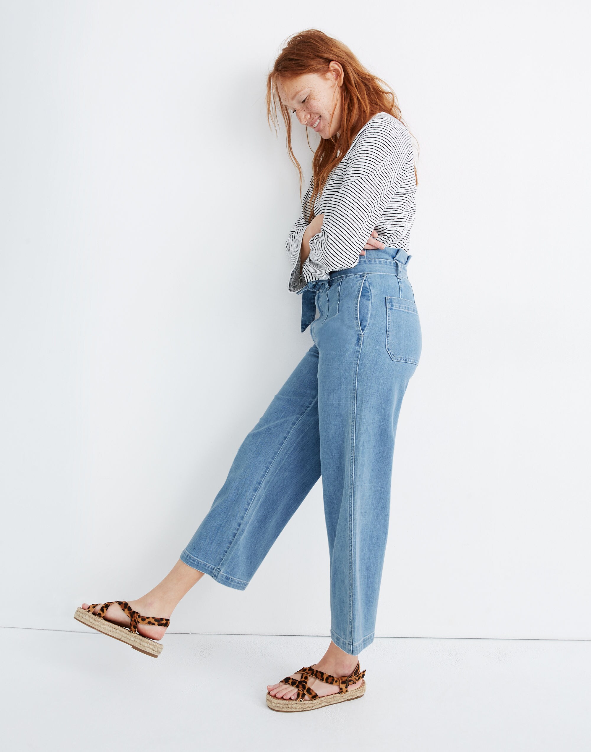 Paperbag Crop Jeans in Winsford Wash