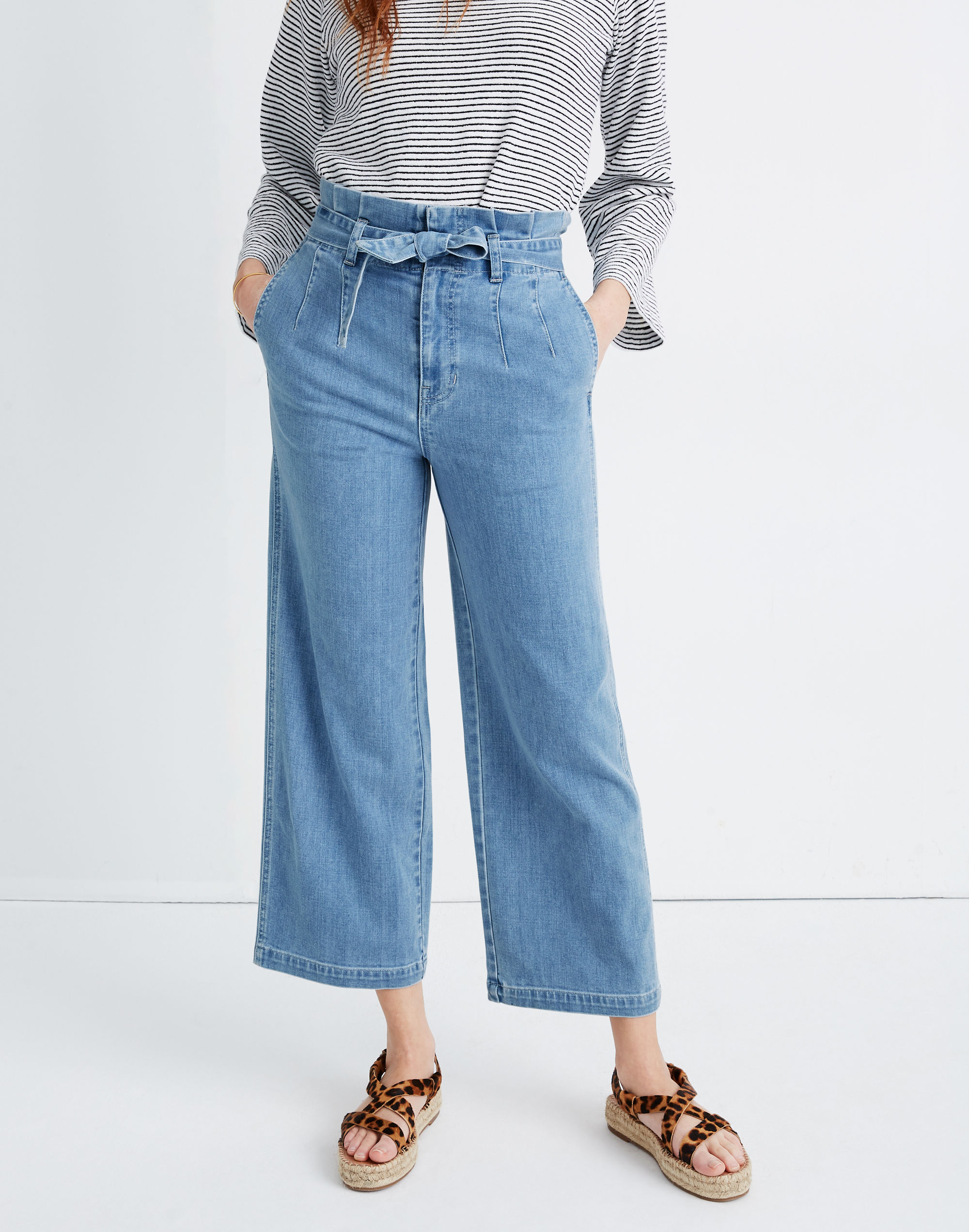 Paperbag Crop Jeans in Winsford Wash