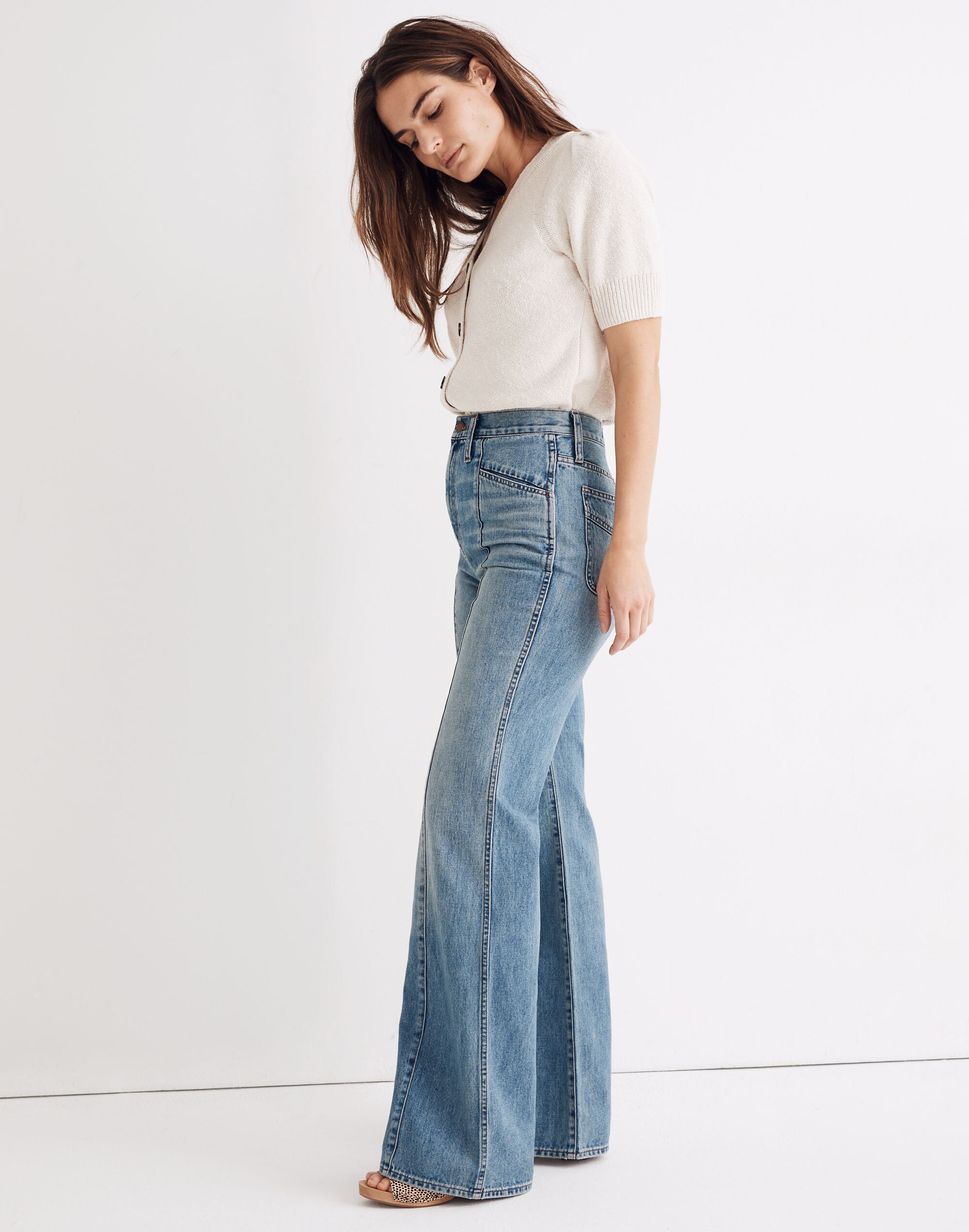 11" High-Rise Flare Jeans in Annapolis Wash: Seamed Edition