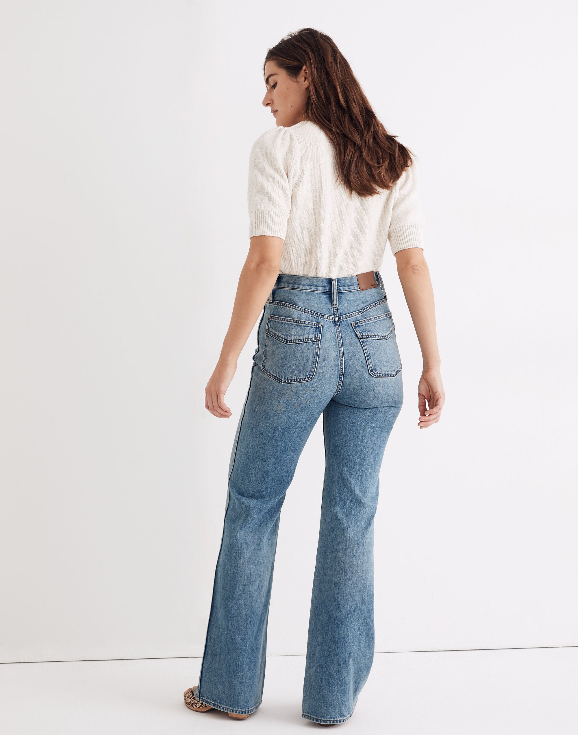 11" High-Rise Flare Jeans in Annapolis Wash: Seamed Edition