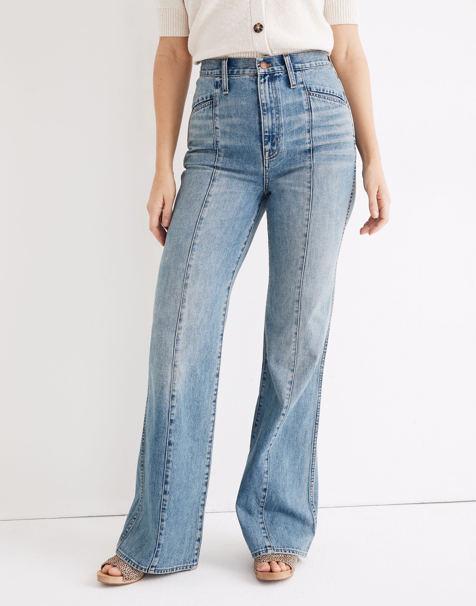 11" High-Rise Flare Jeans in Annapolis Wash: Seamed Edition