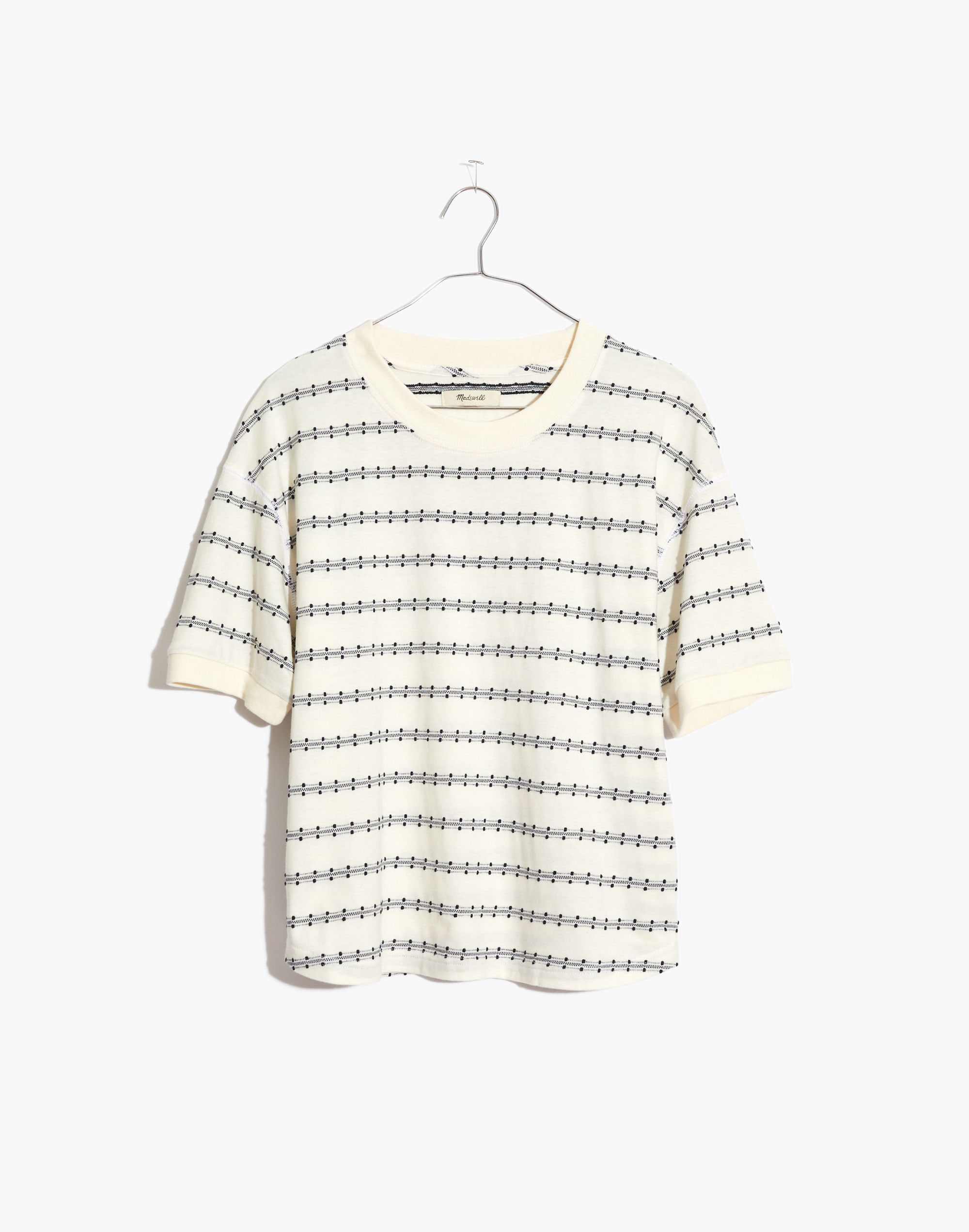 Everyday Crop Tee in Jacquard Stripe