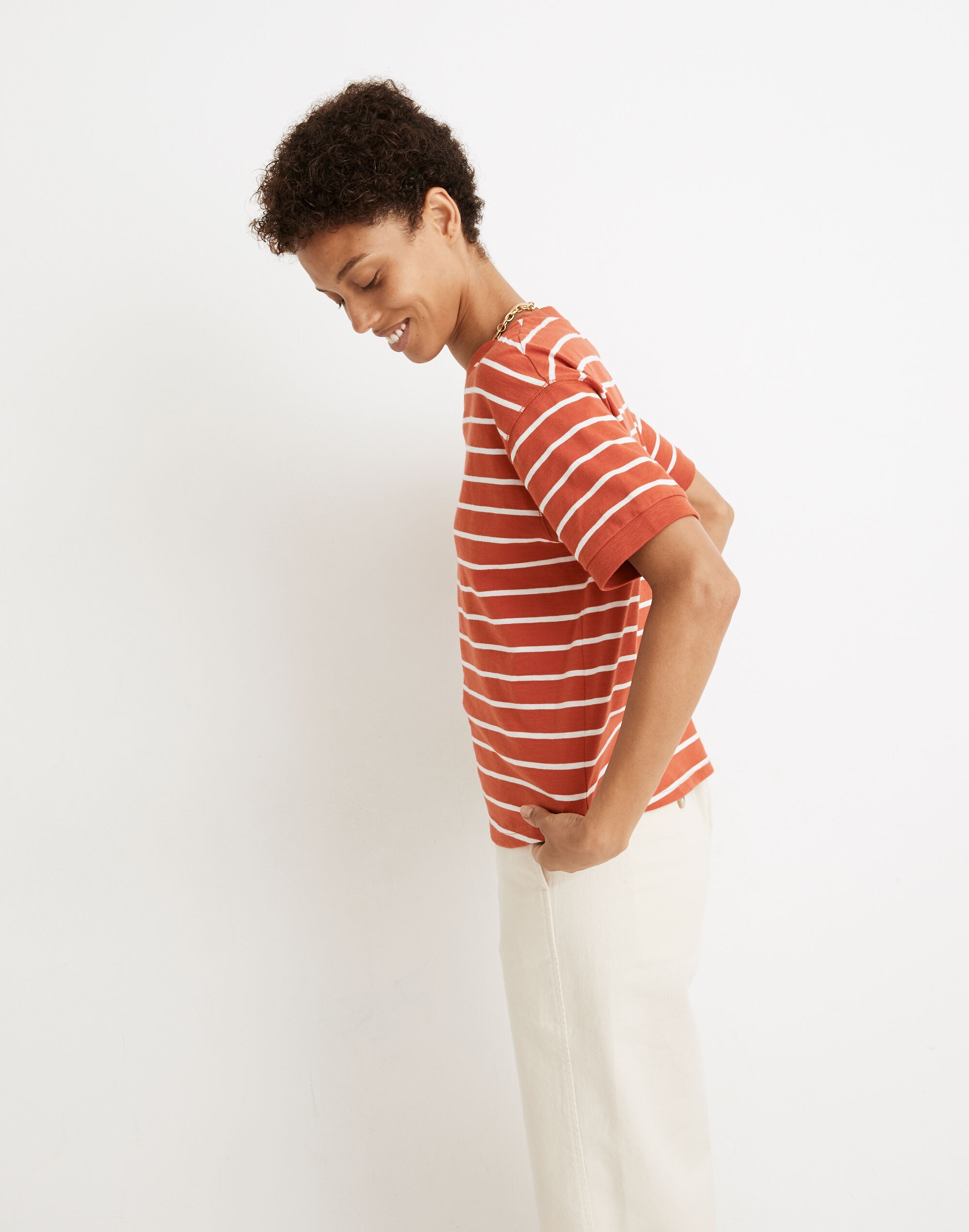 Everyday Crop Tee in Chaffee Stripe