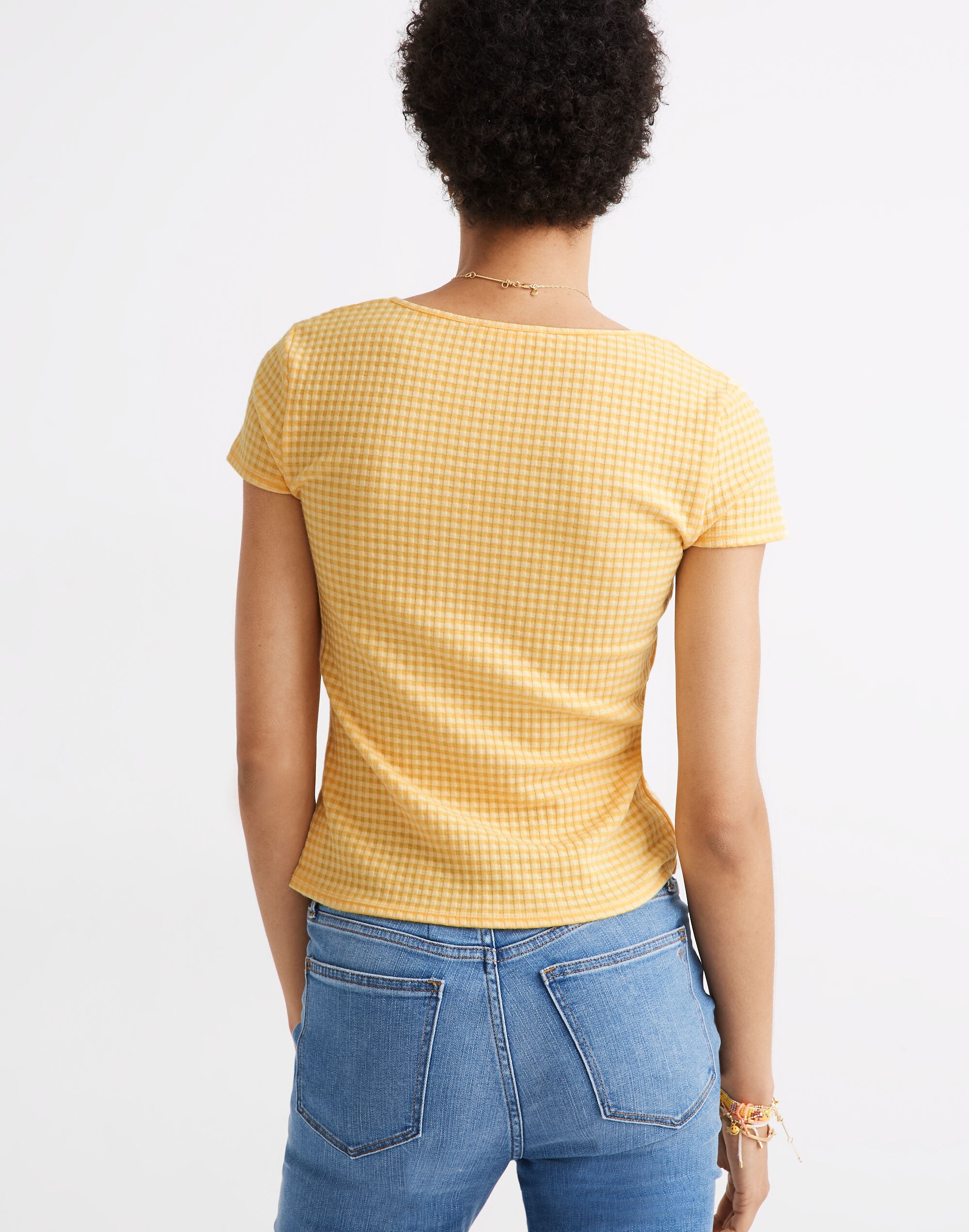 Gingham Bow-Front Tee