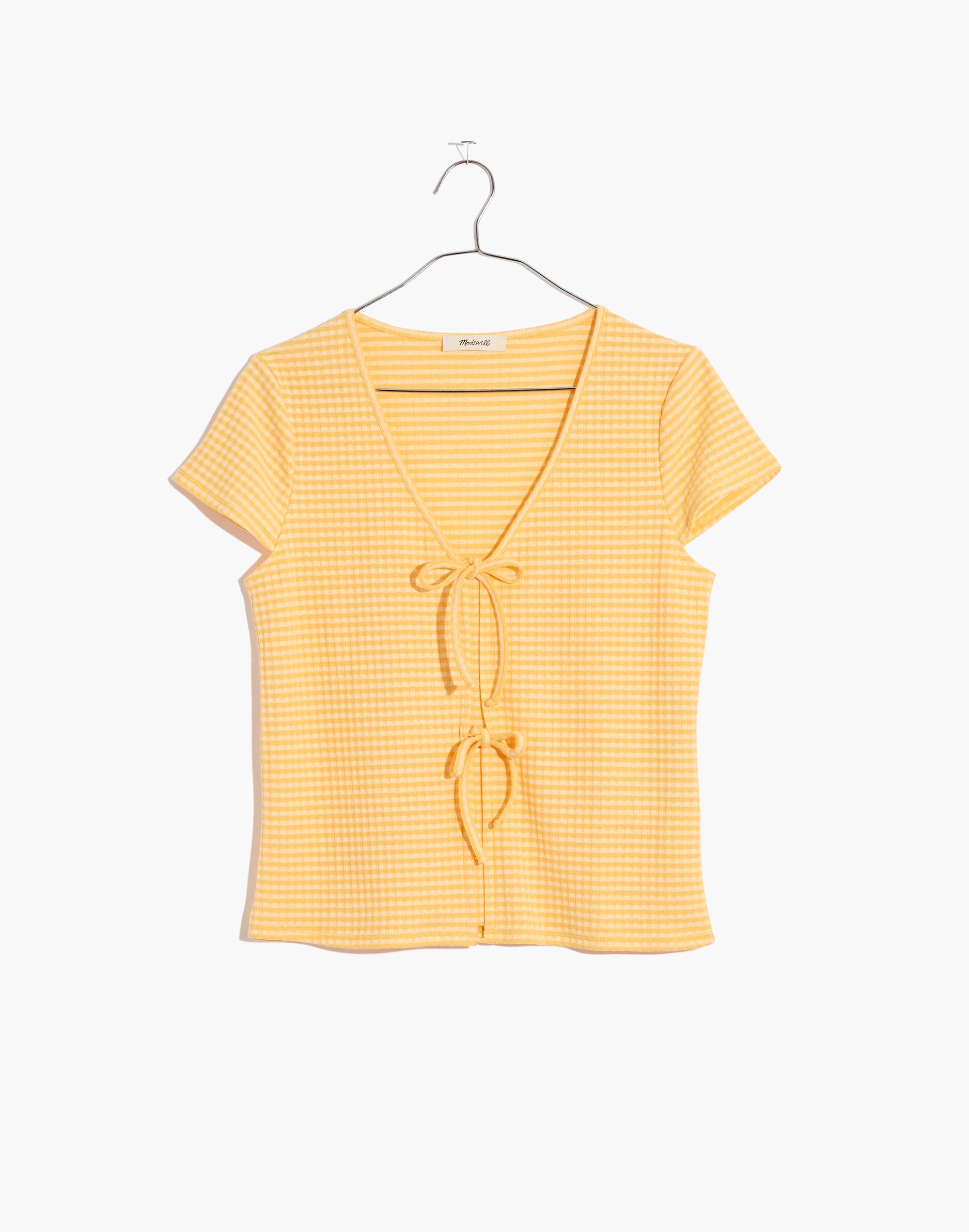Gingham Bow-Front Tee