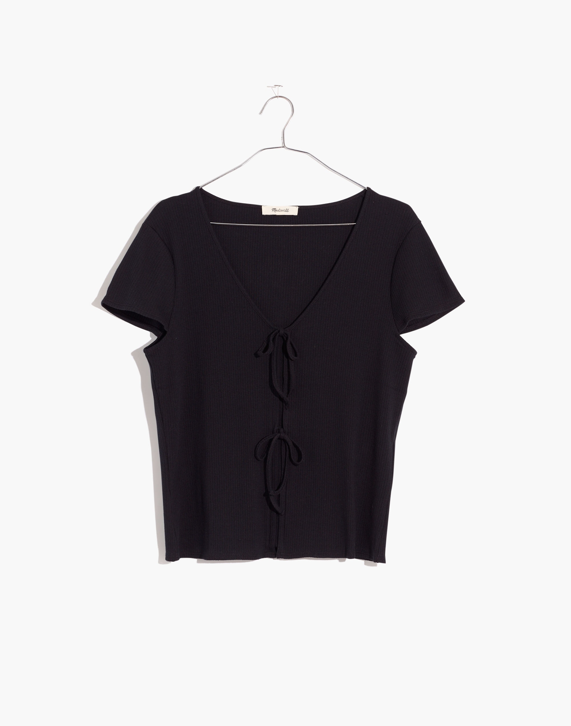 Ribbed Bow-Front Tee