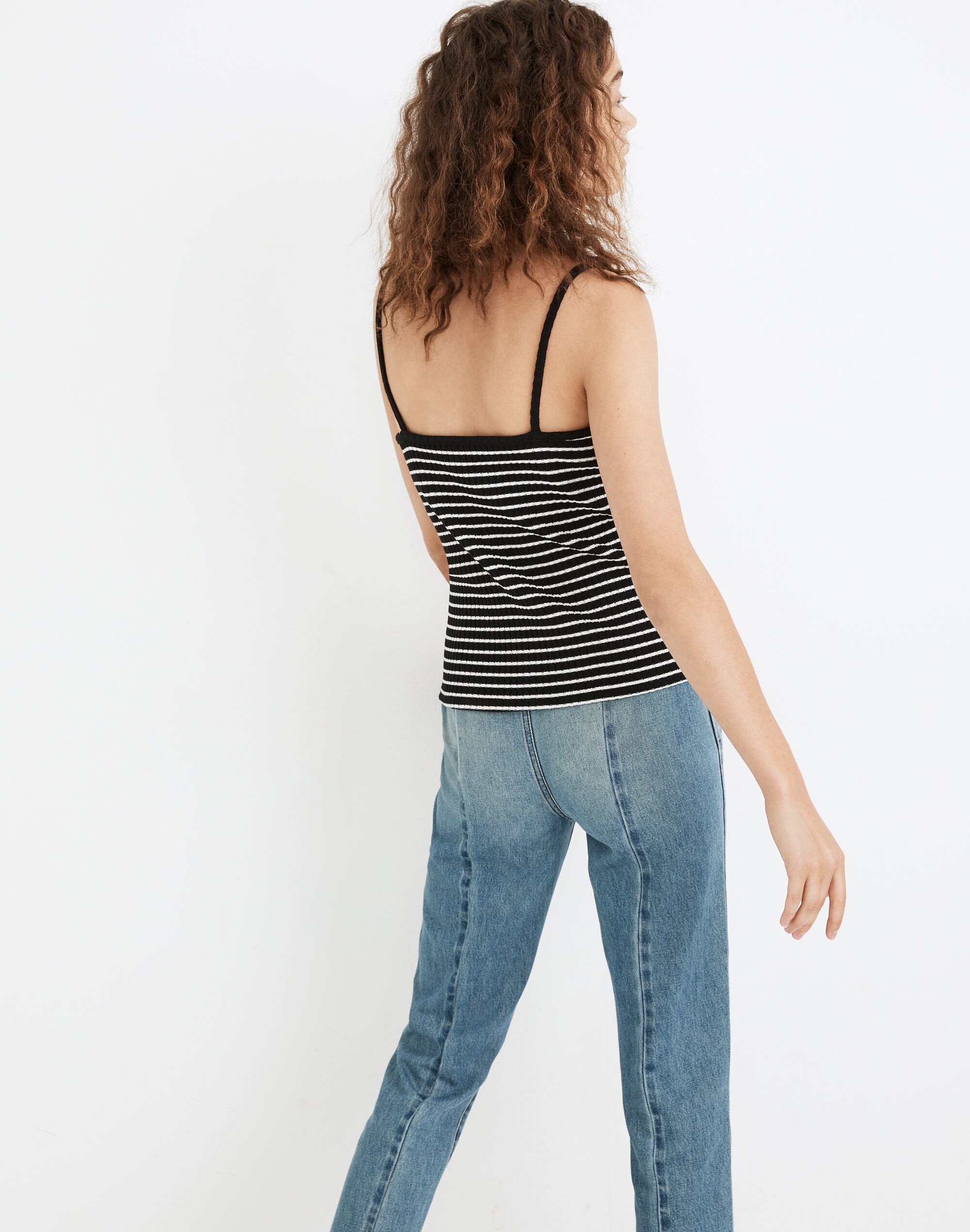 Ribbed Spaghetti-Strap Tank Top