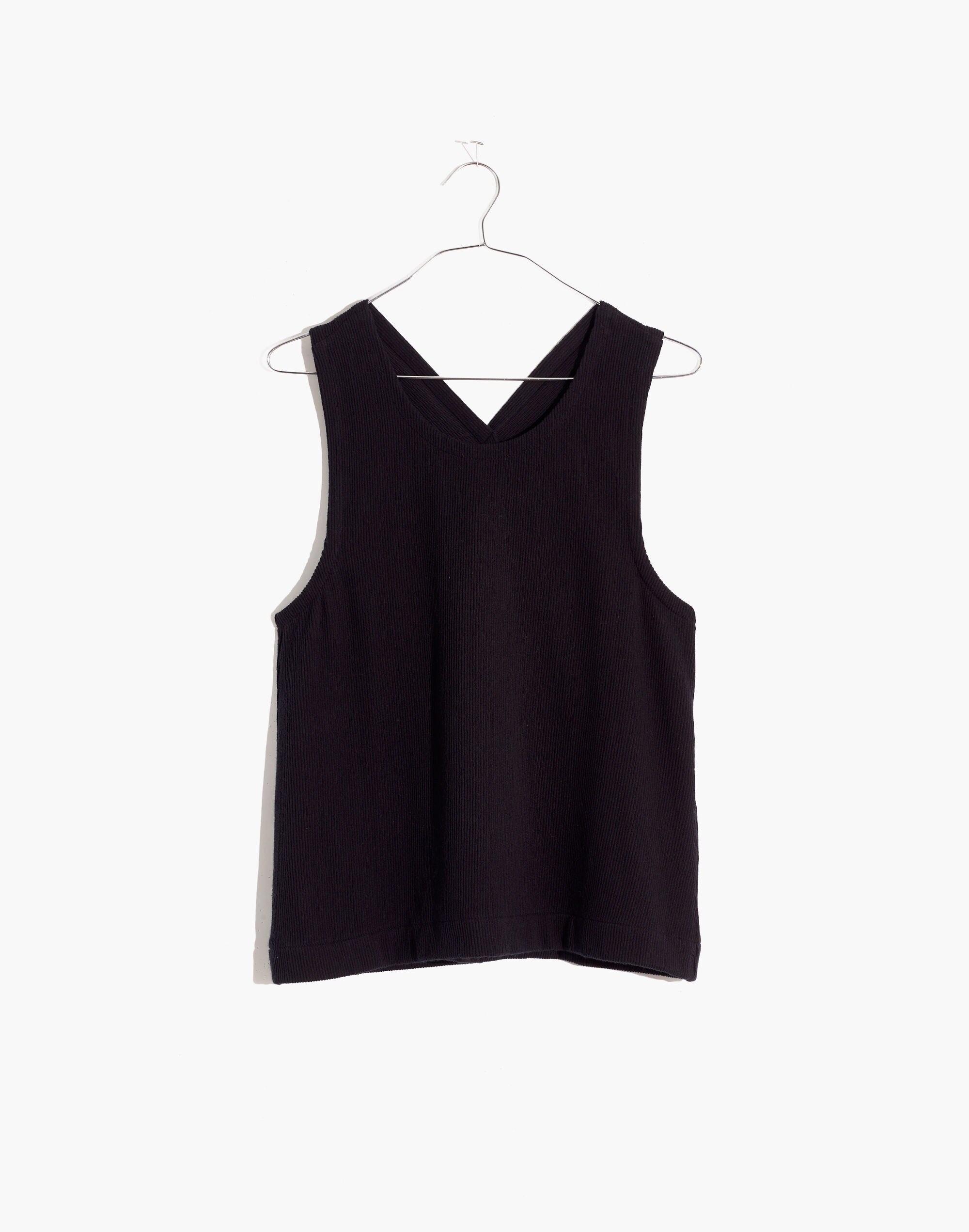 Ottoman Jacquard Cross-Back Tank Top