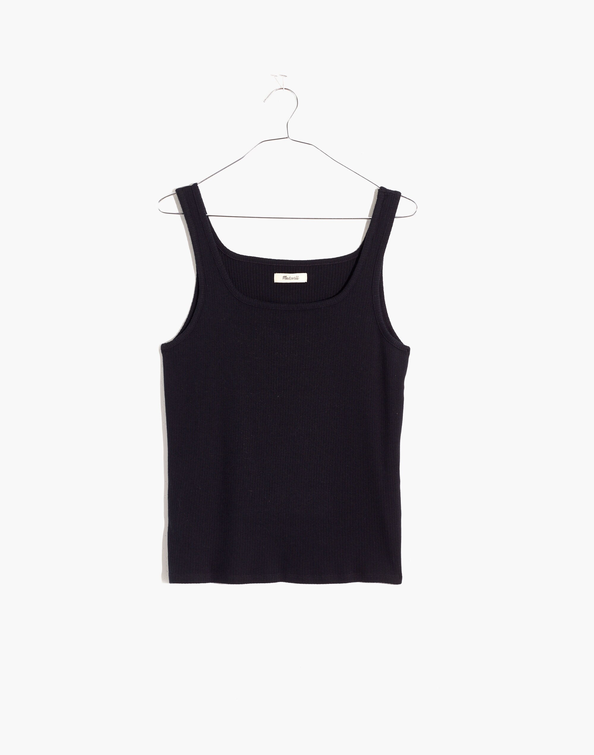 Ribbed Square-Neck Tank Top