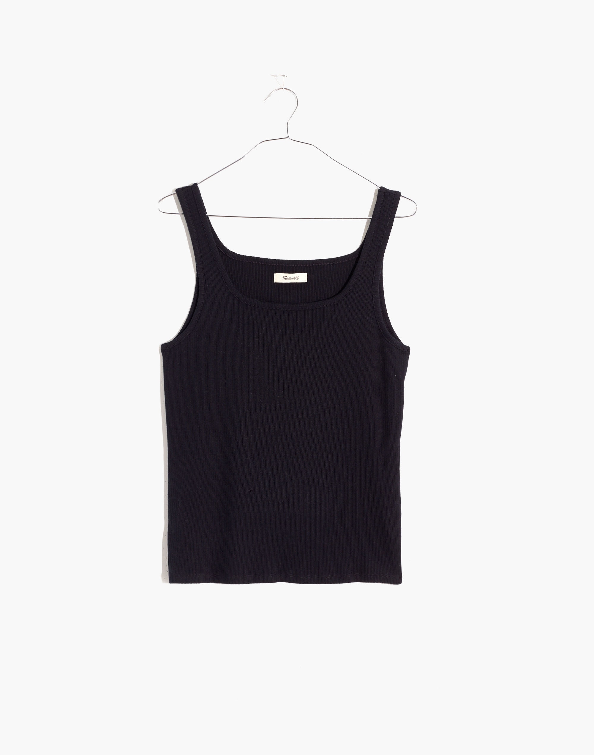 ribbed square-neck tank top