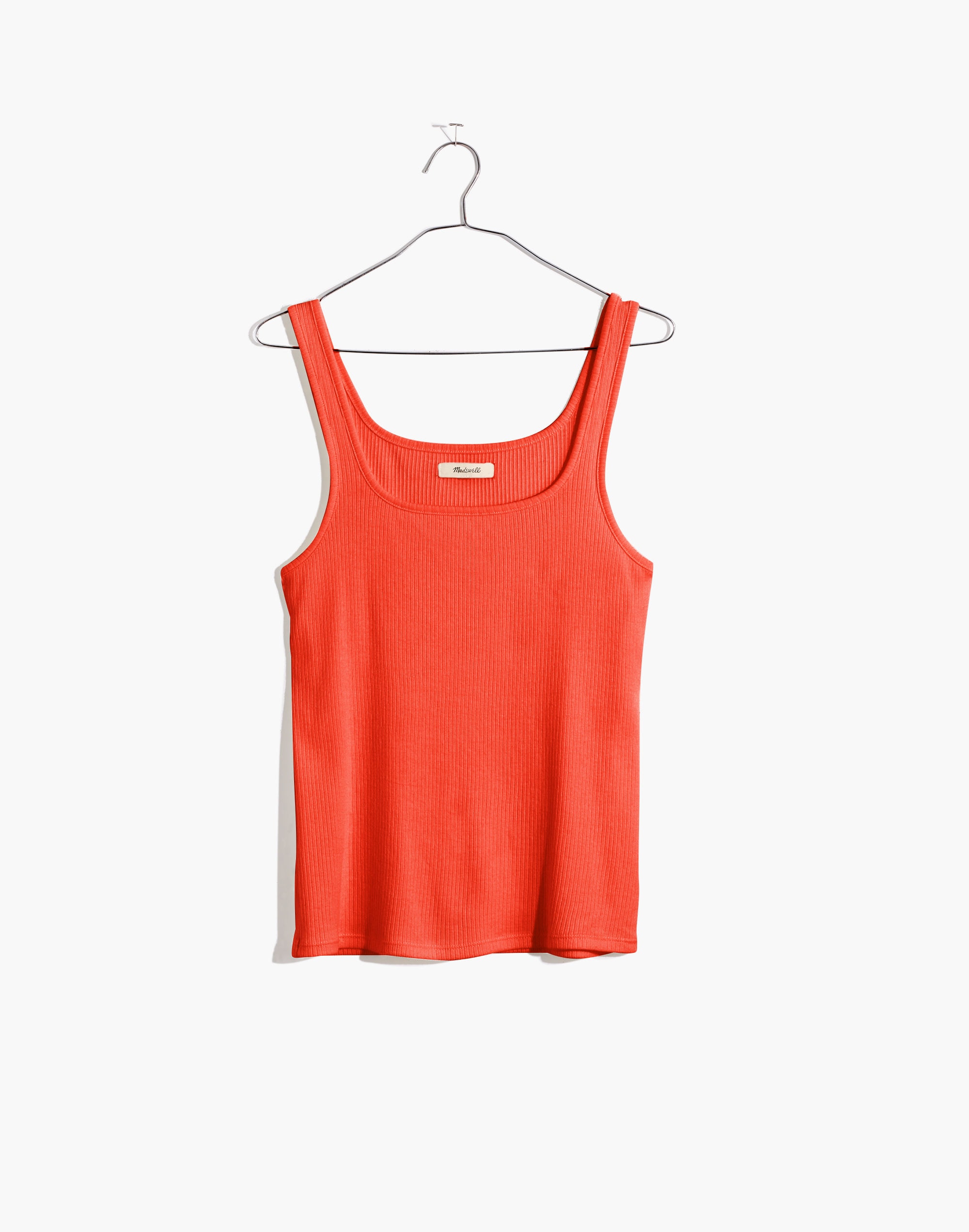 Ribbed Square-Neck Tank Top