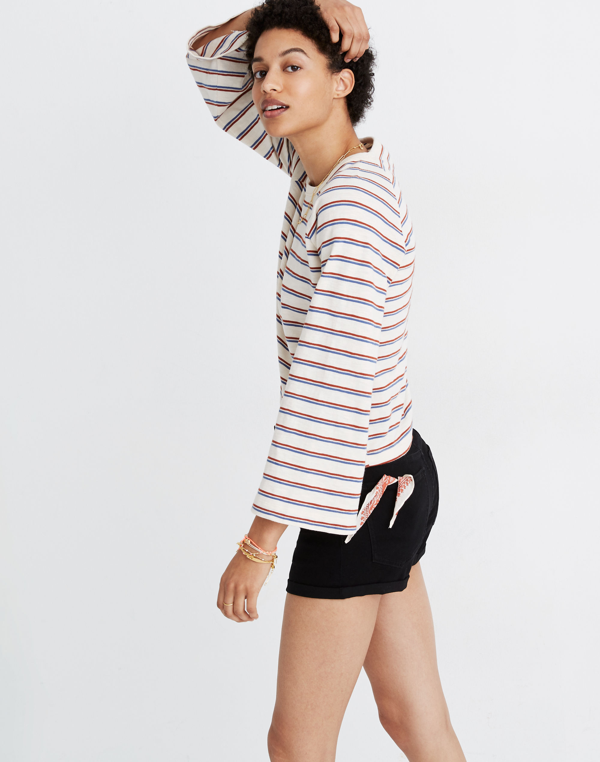 Striped Wide-Sleeve Tee