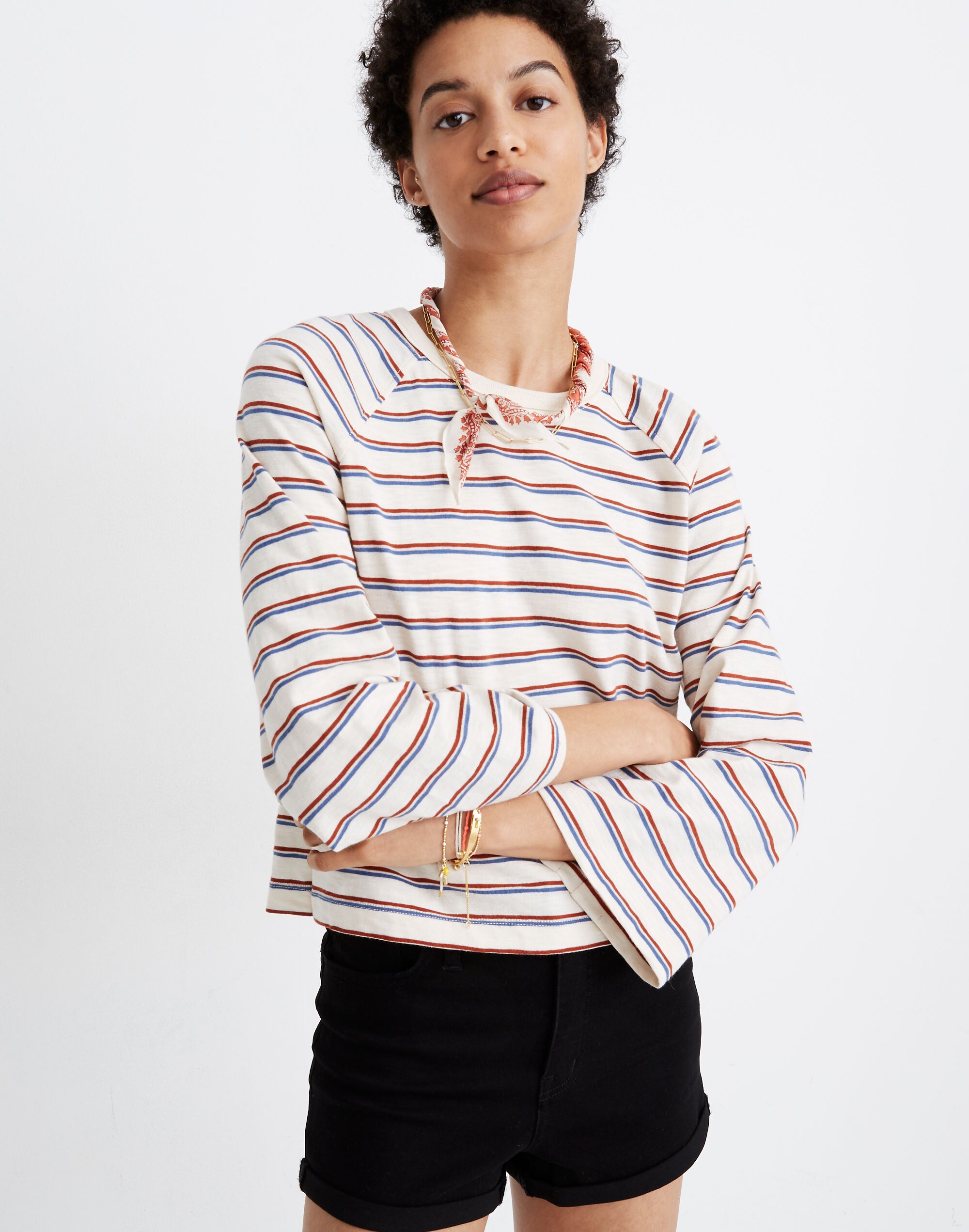 Striped Wide-Sleeve Tee