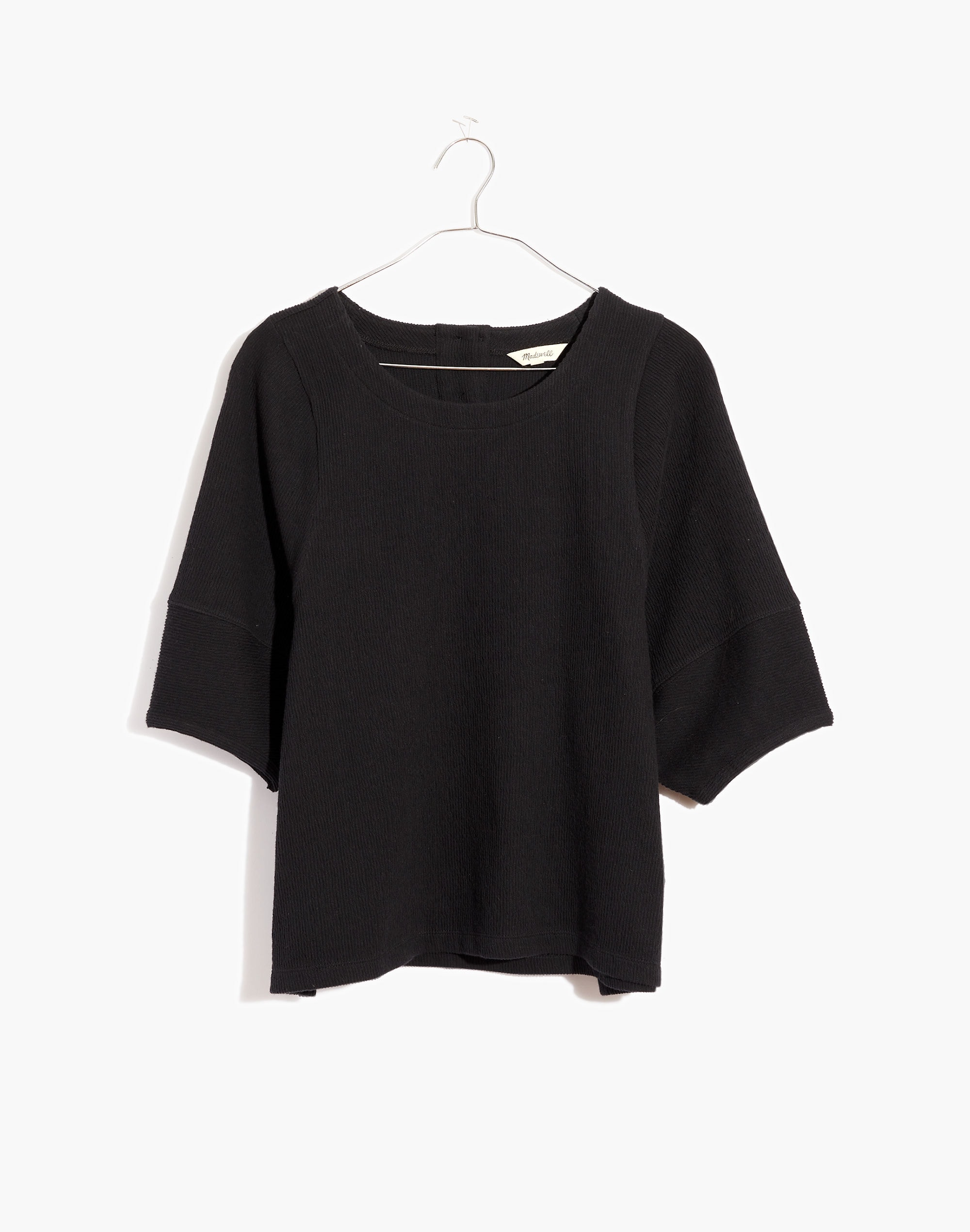 ottoman jacquard button-back top