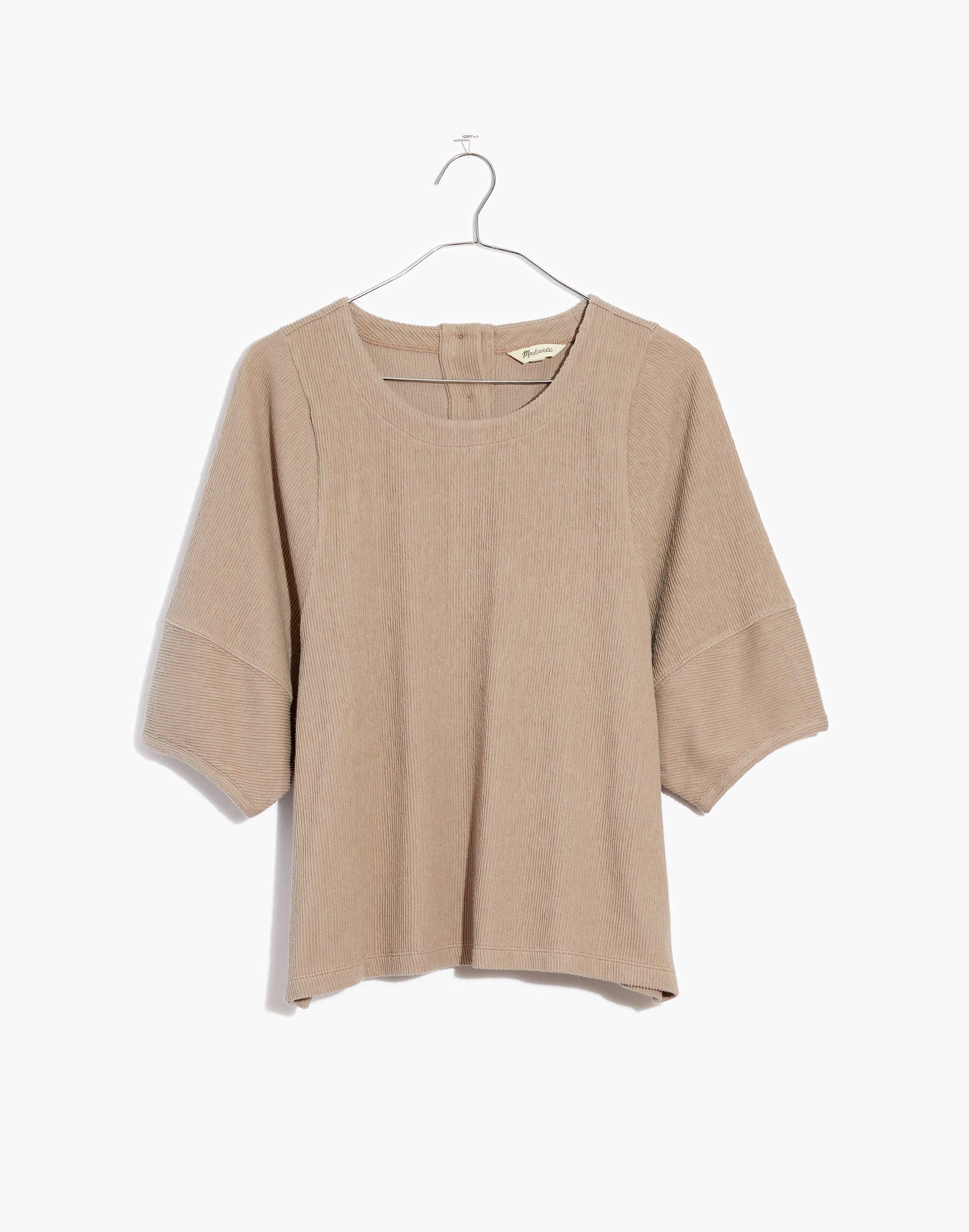 Ottoman Jacquard Button-Back Top