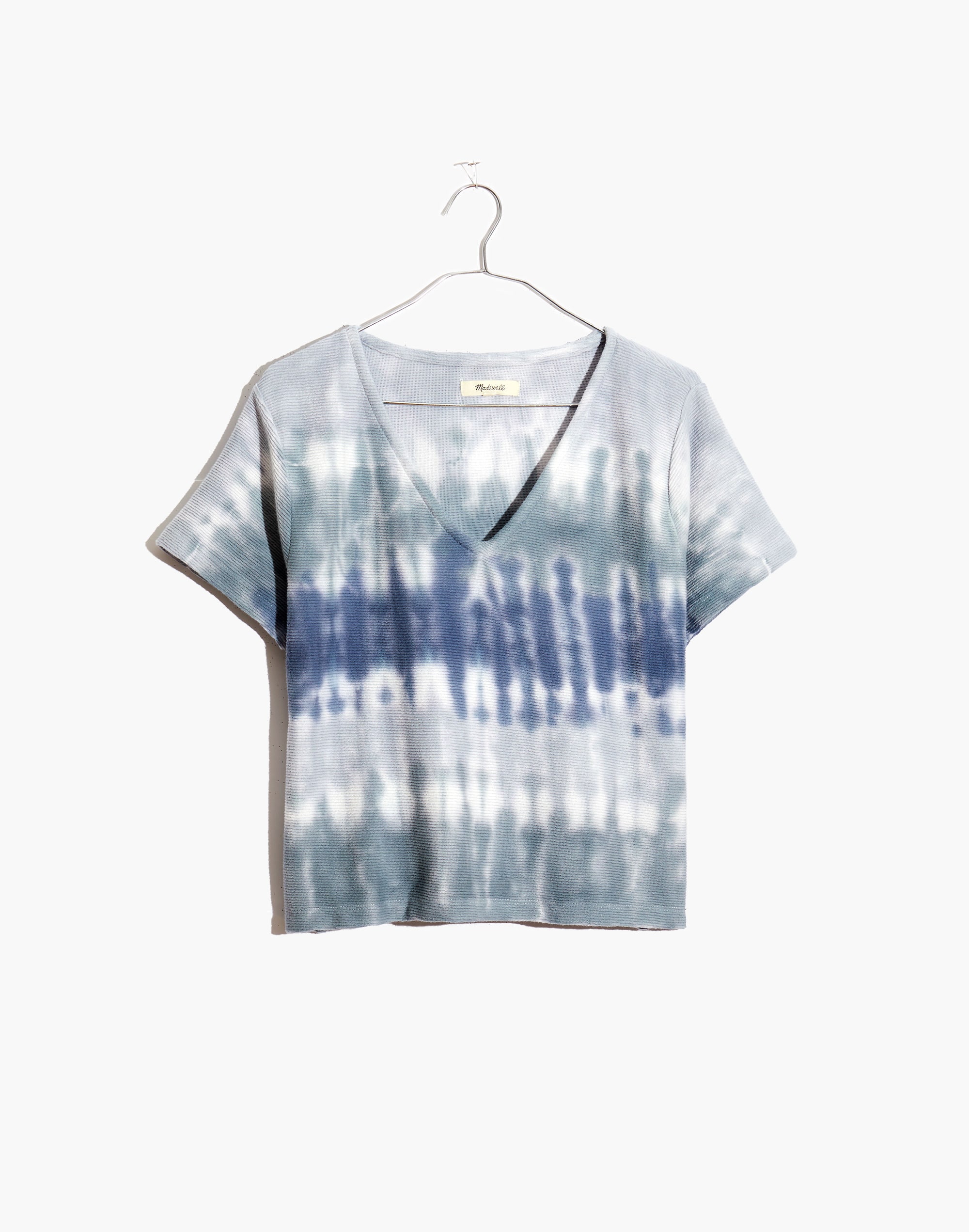 ottoman jacquard v-neck setlist boxy top in tie-dye