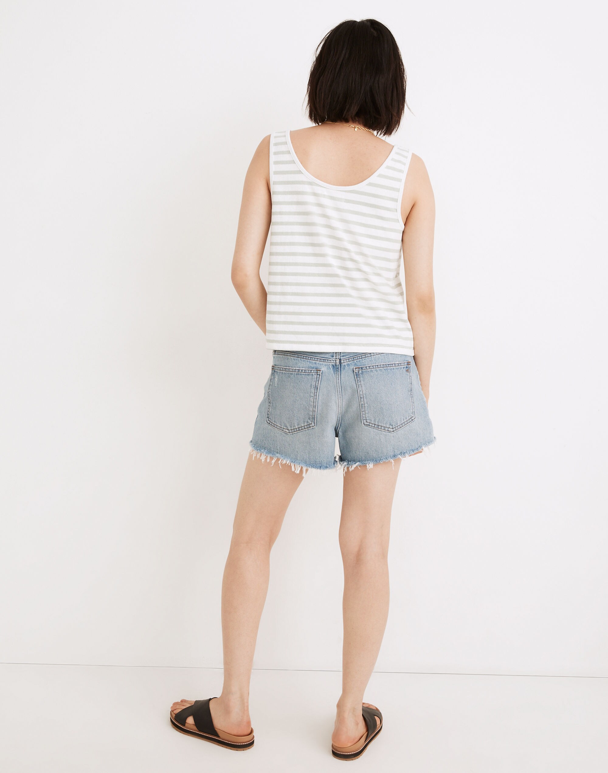 Boxy-Crop Tank Top in Crawley Stripe
