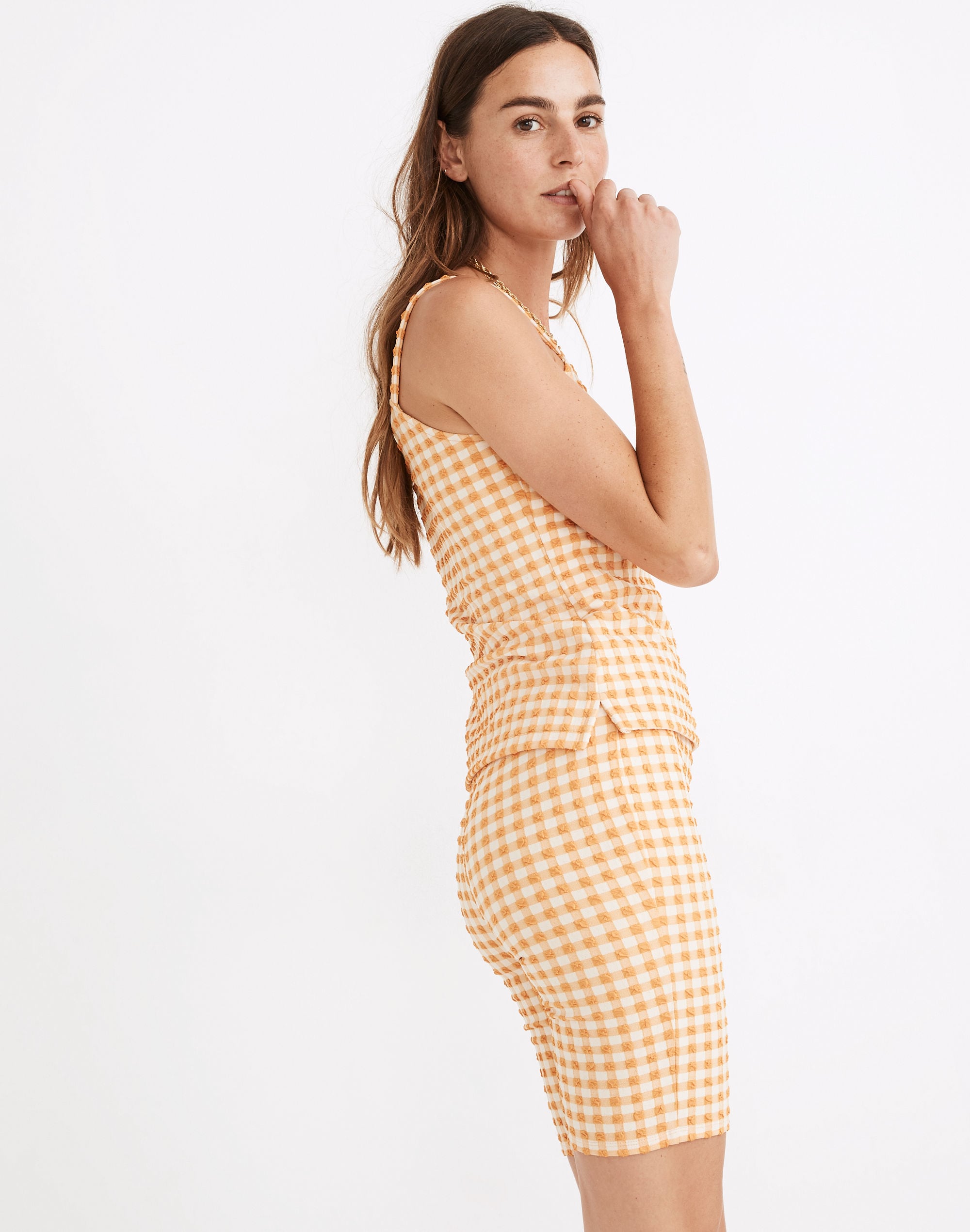 Gingham Jacquard Tank Top
