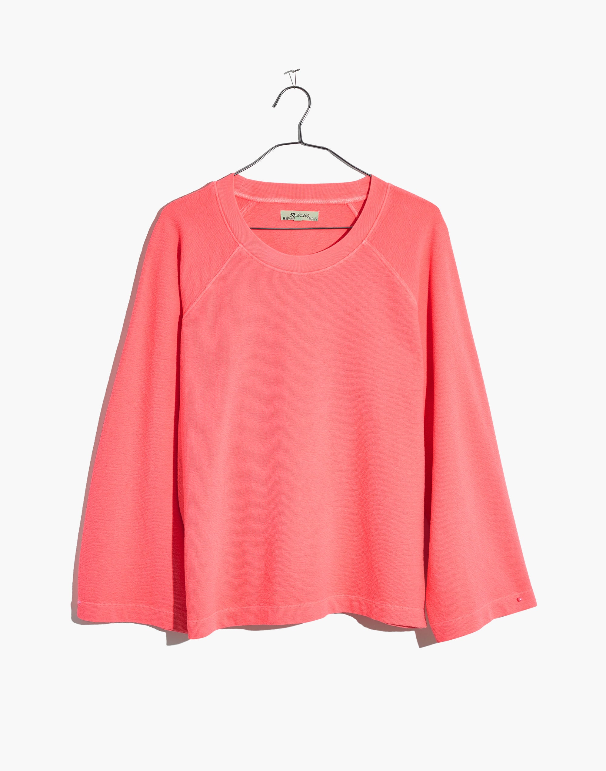 terry raglan sweatshirt in neon