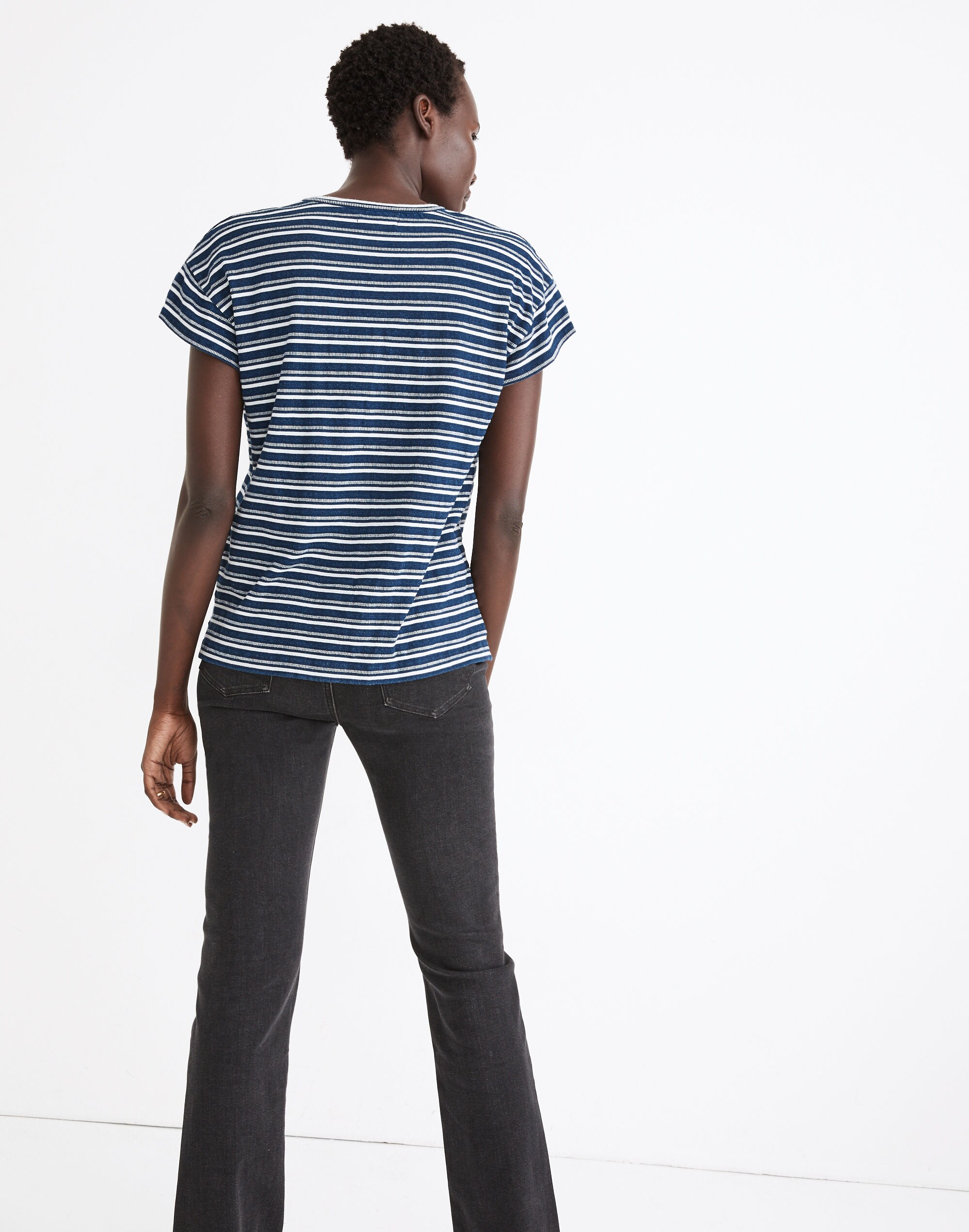 Brother Henley Tee in Indigo Stripe