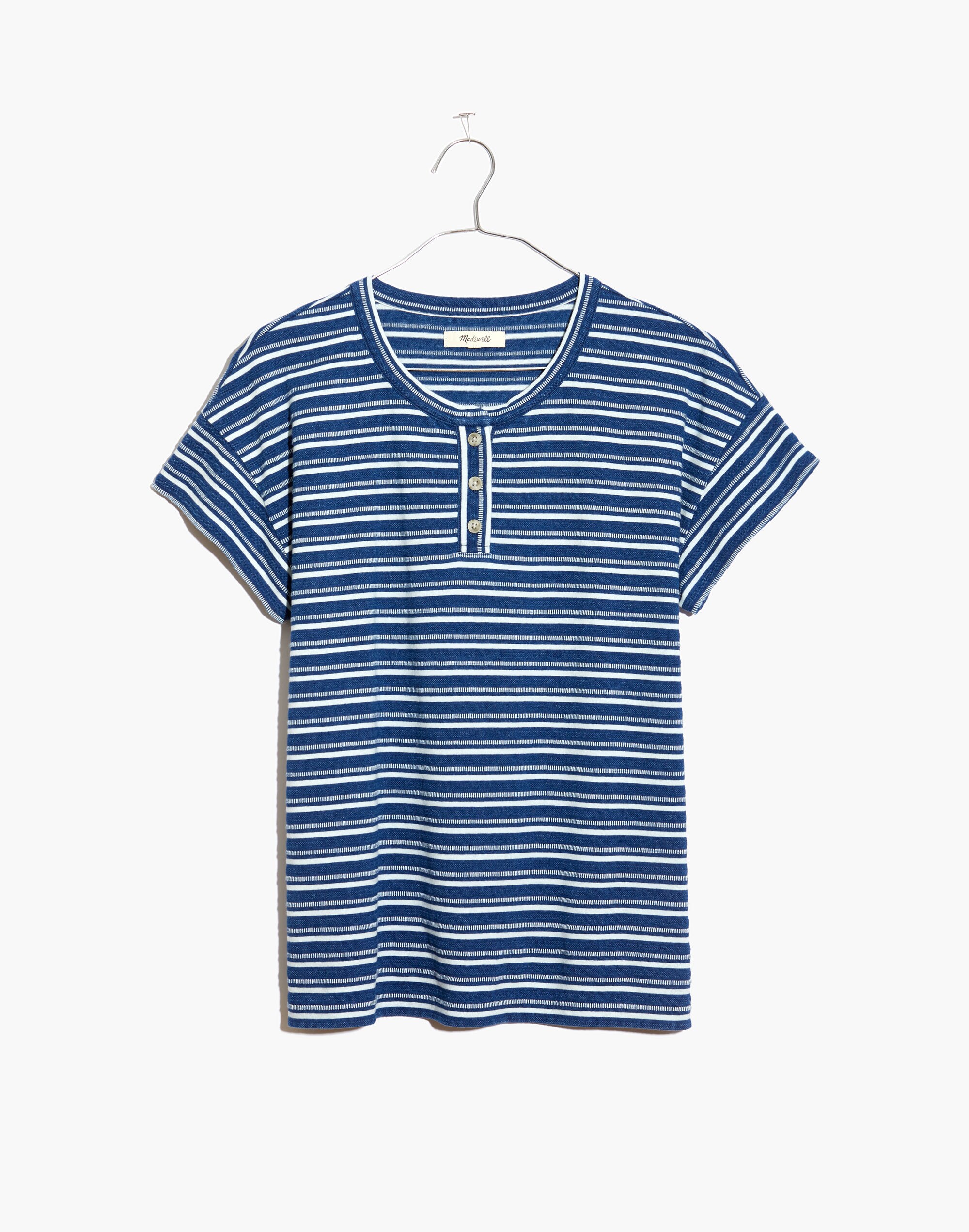 Brother Henley Tee in Indigo Stripe
