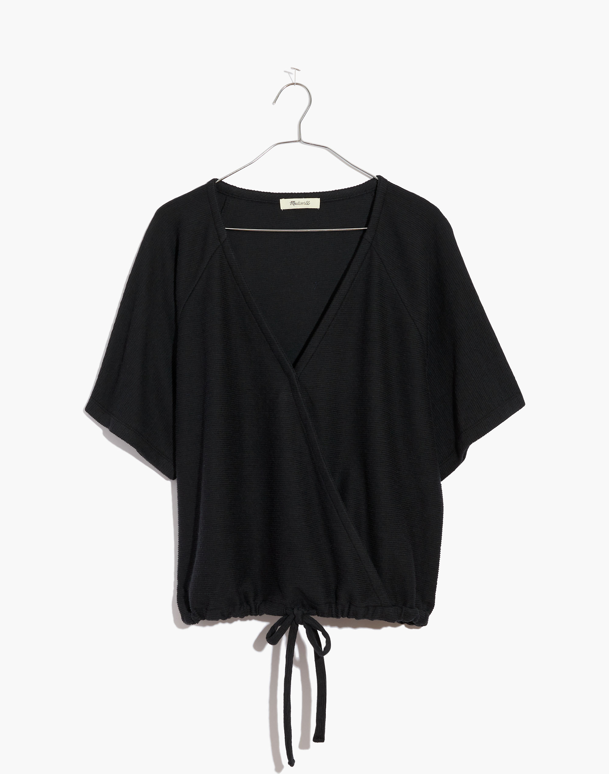 Drapey Ottoman Jacquard Wrap Top