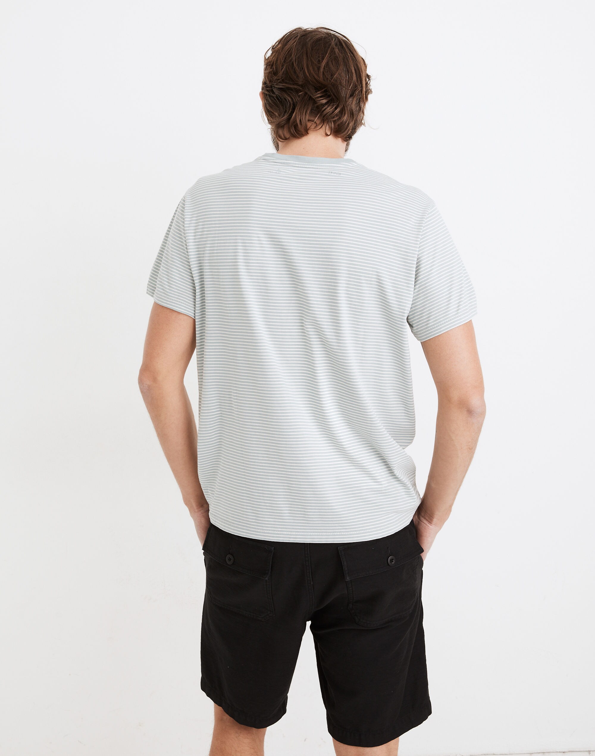 Pima Low-Key Pocket Tee in Romley Stripe