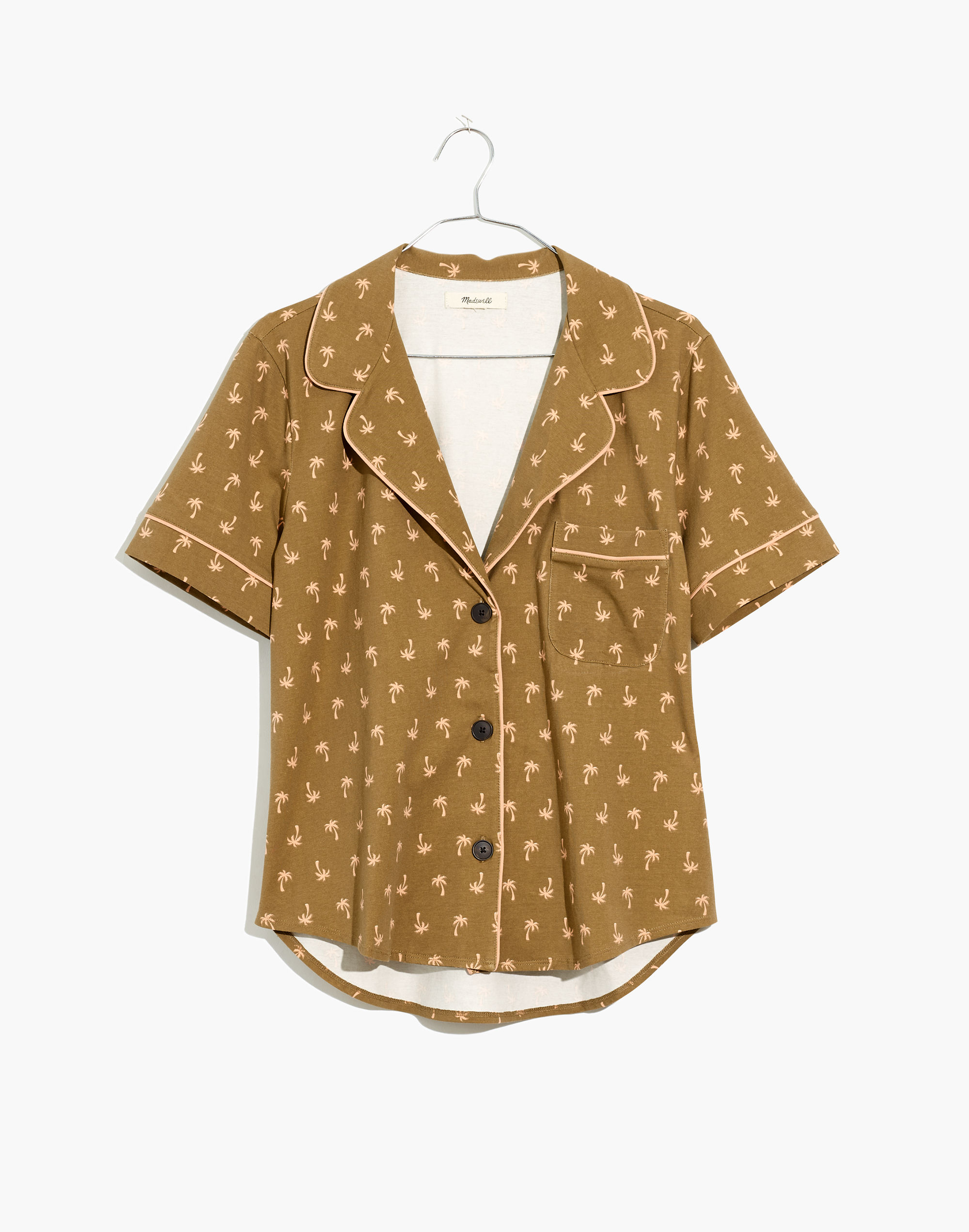 Knit Bedtime Pajama Top in Palm Print