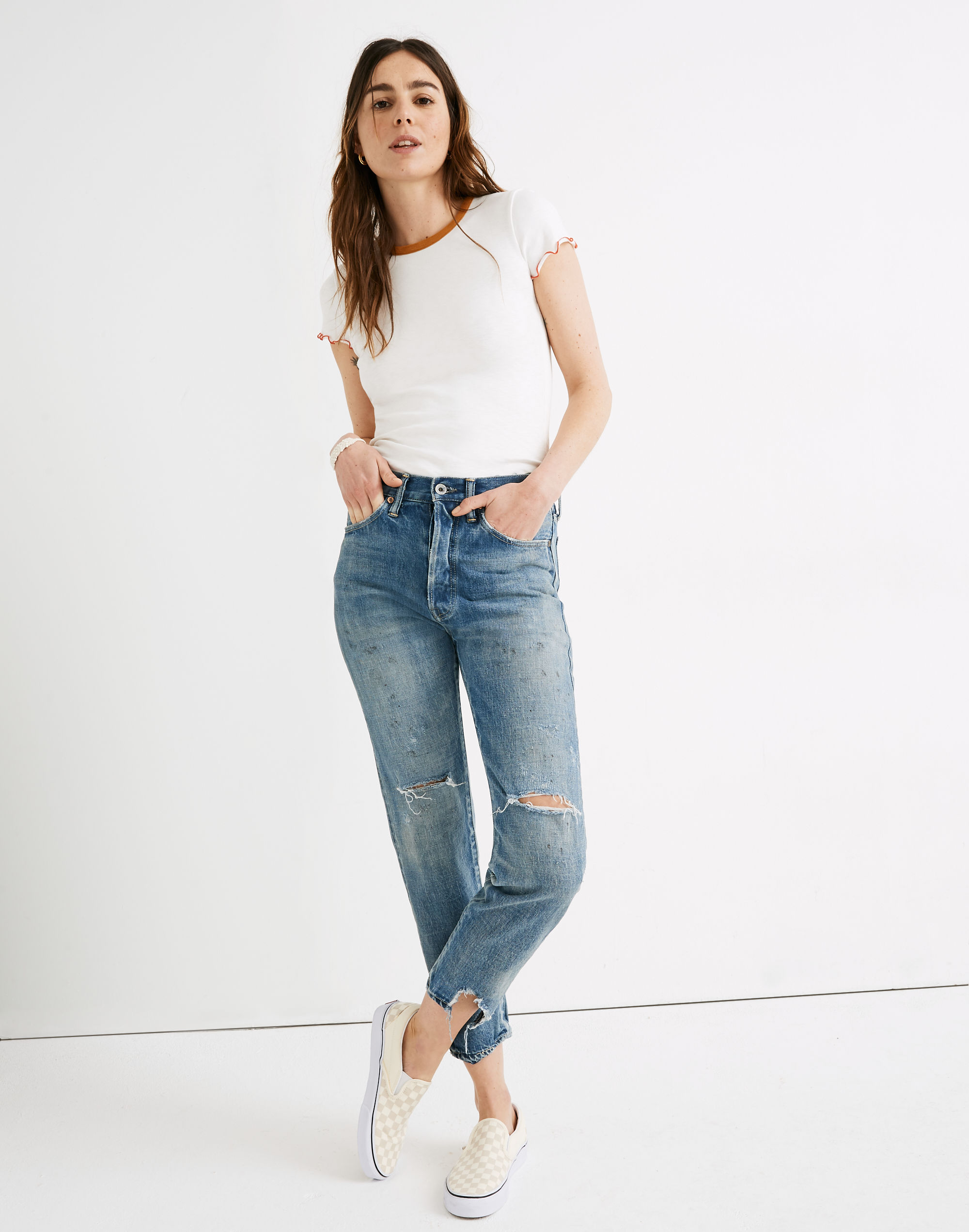 chimala&reg; selvedge denim narrow tapered cut jeans